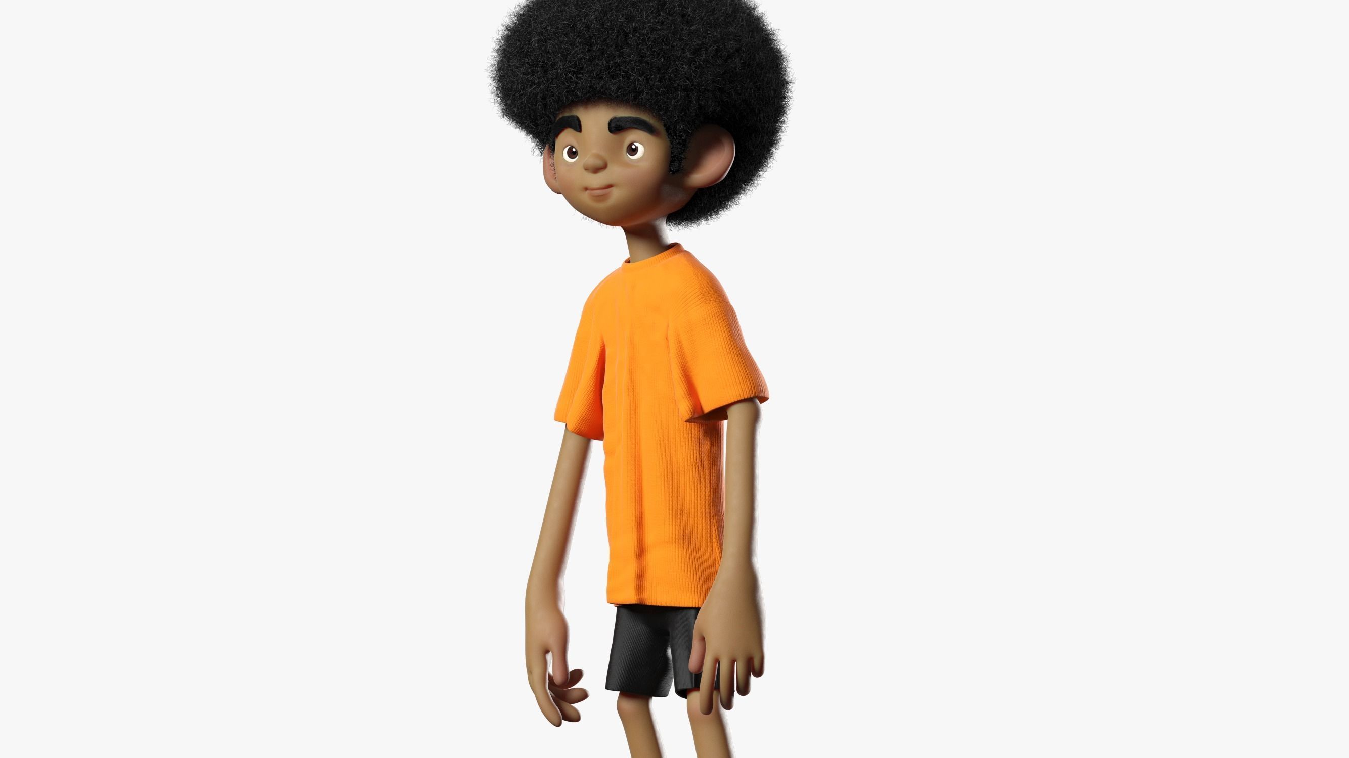 Afro Kid 3DS Max 3D model_6