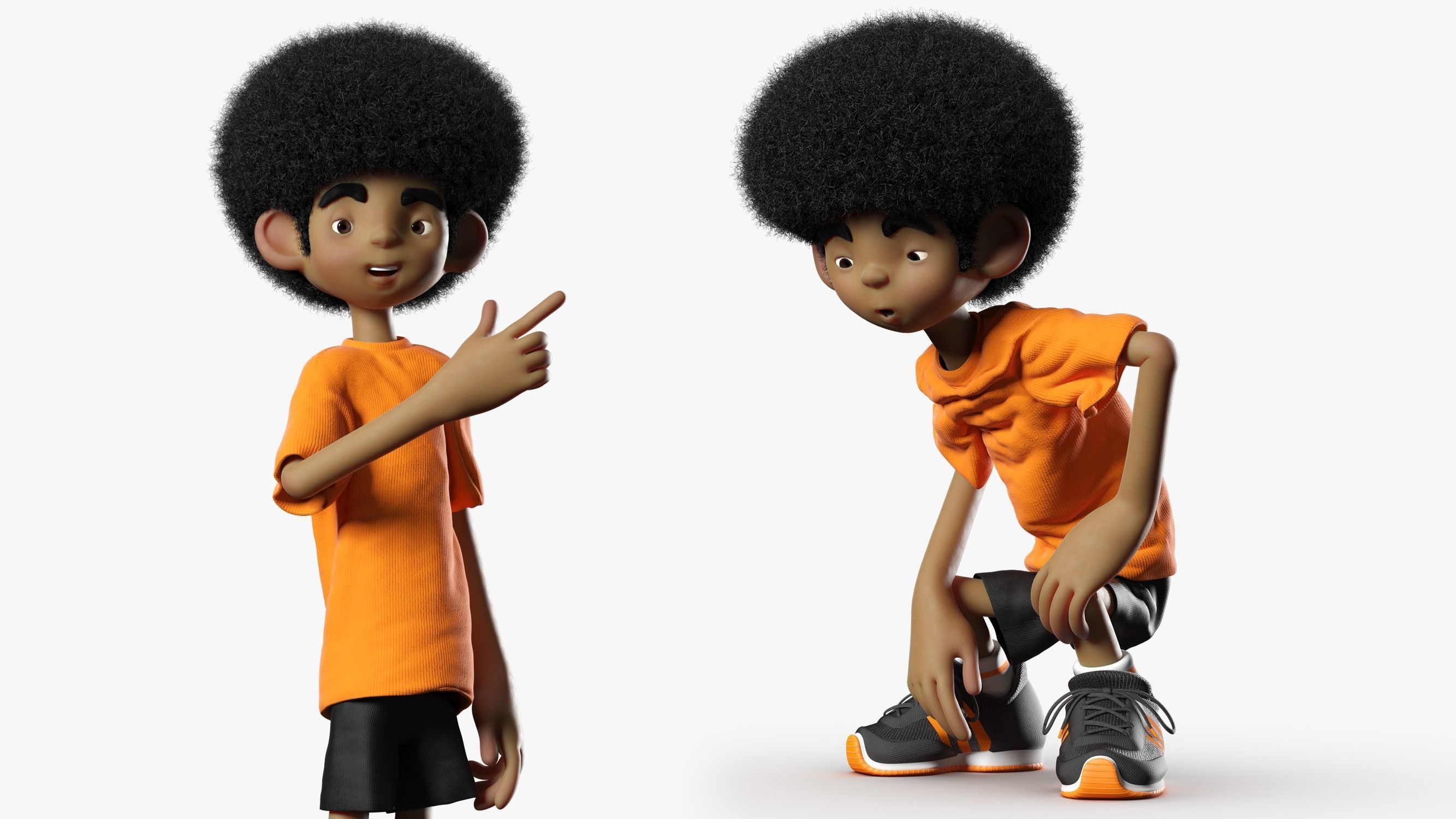 Afro Kid 3DS Max 3D model_5