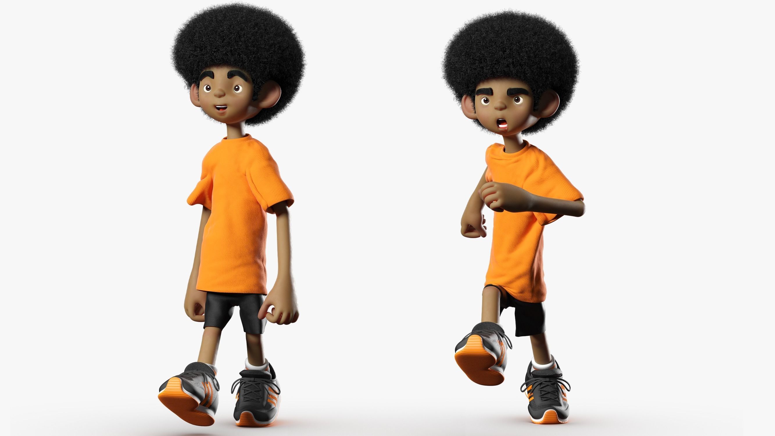 Afro Kid 3DS Max 3D model_4
