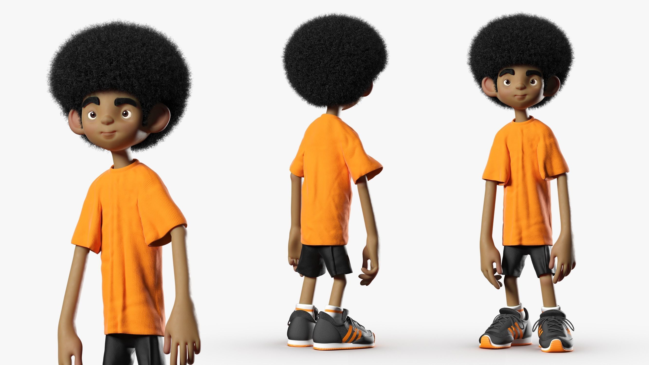 Afro Kid 3DS Max 3D model_1