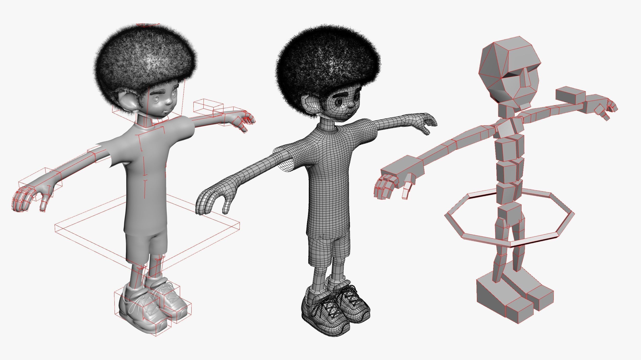 Afro Kid 3DS Max 3D model_10