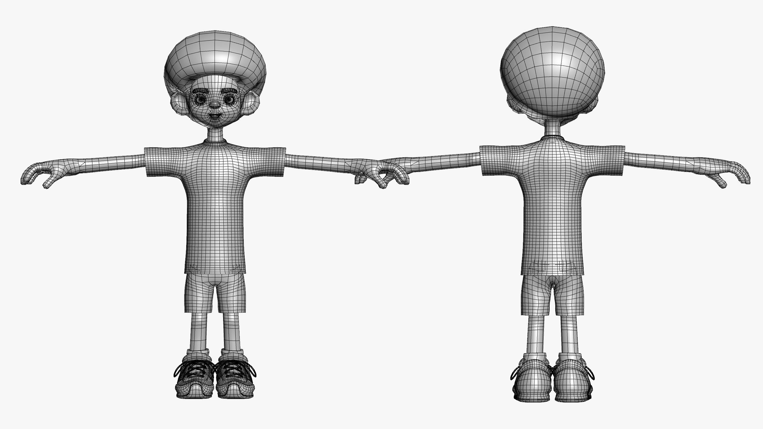 Afro Kid 3DS Max 3D model_7