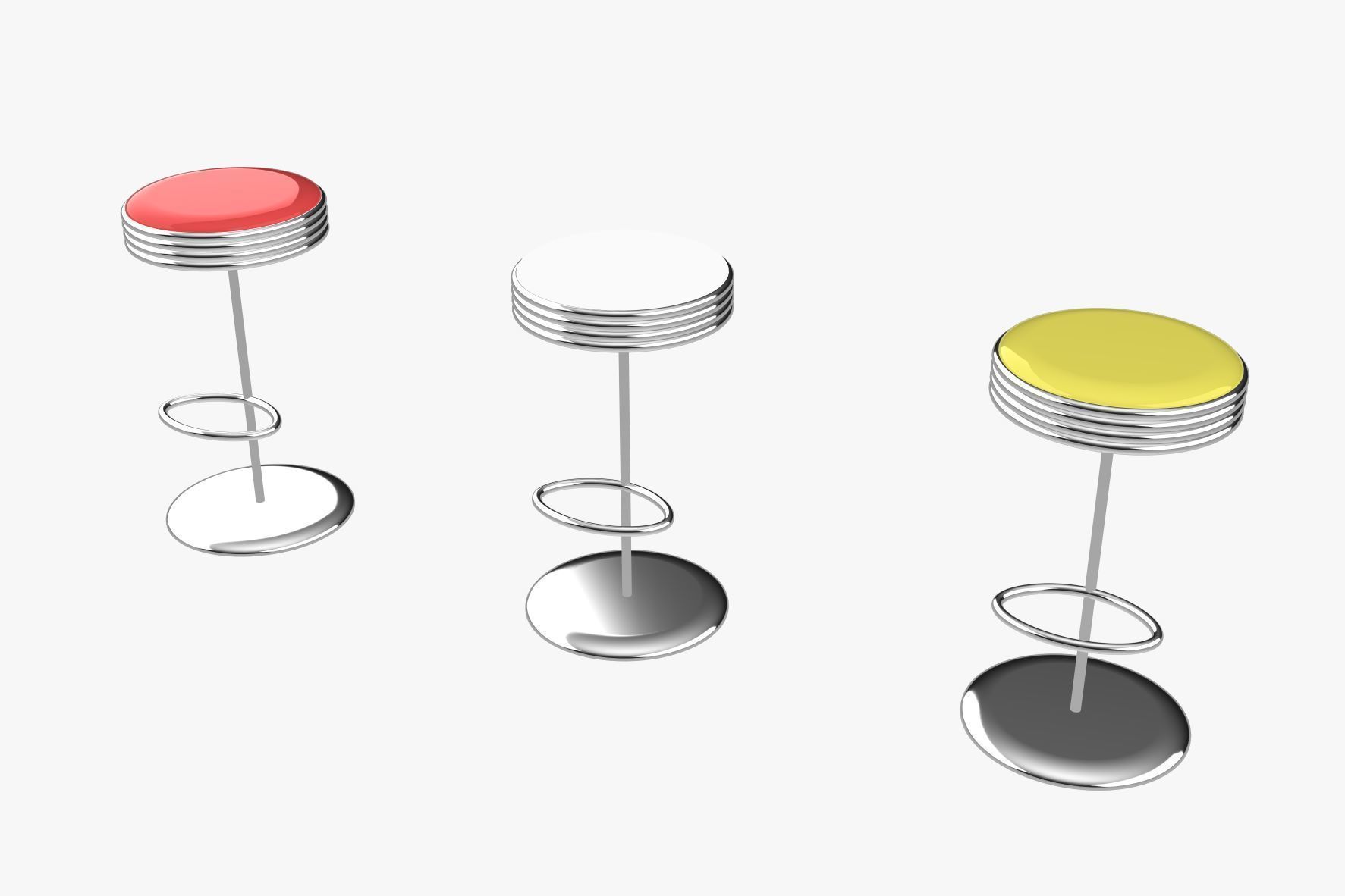 Retro Bar Stools 3D model_3