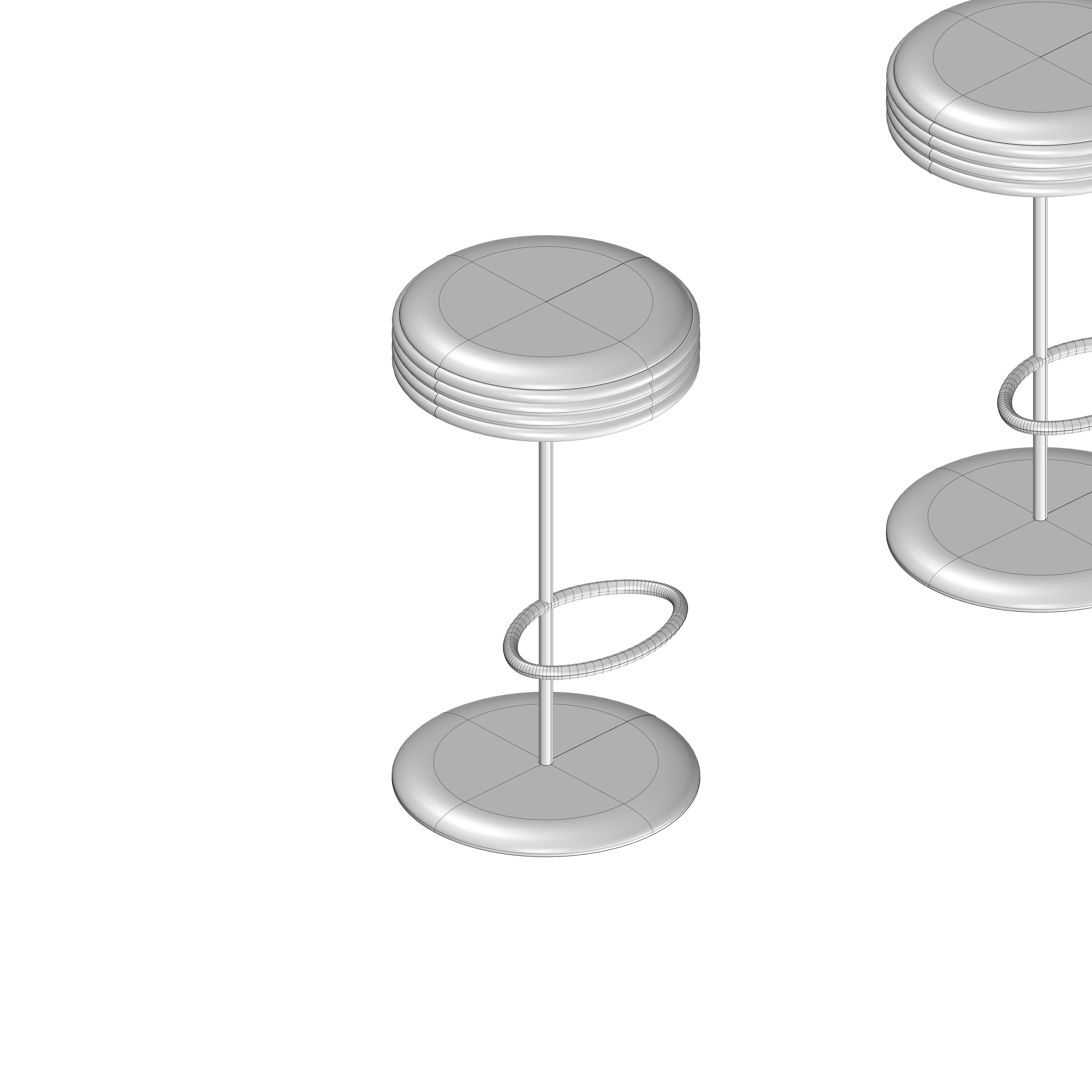 Retro Bar Stools 3D model_2