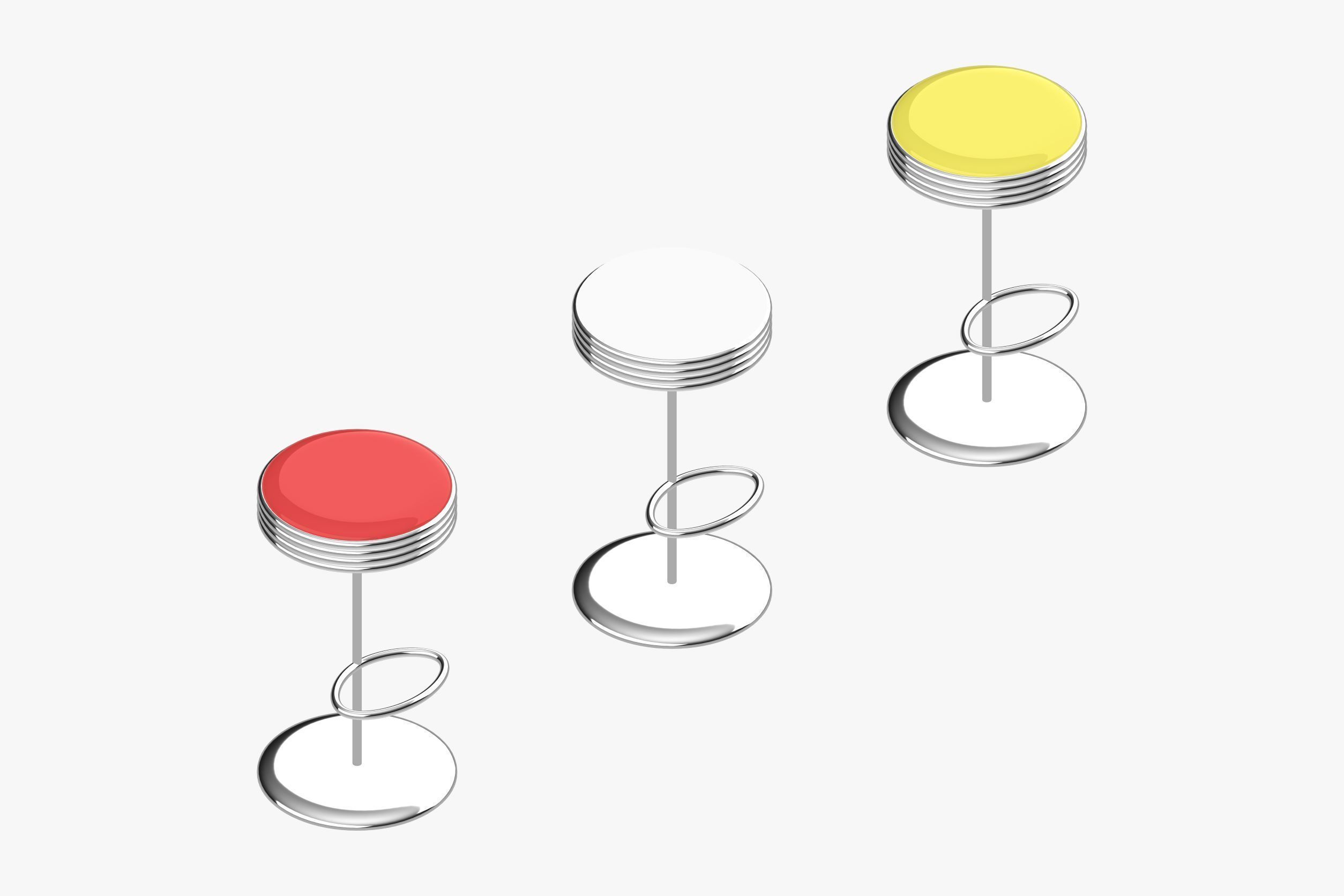 Retro Bar Stools 3D model_7