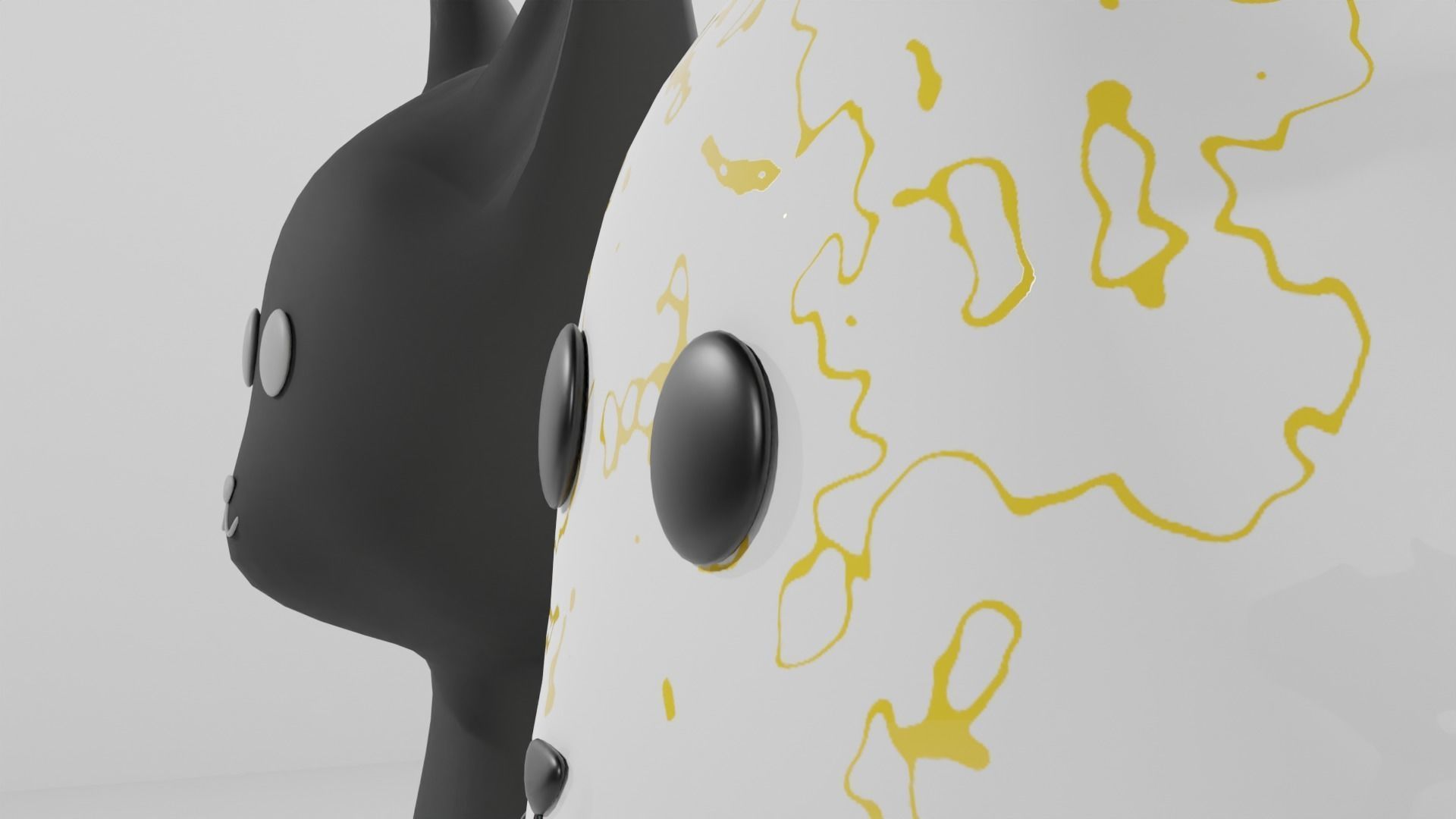 Ceramic Cat Low-poly 3D model_4