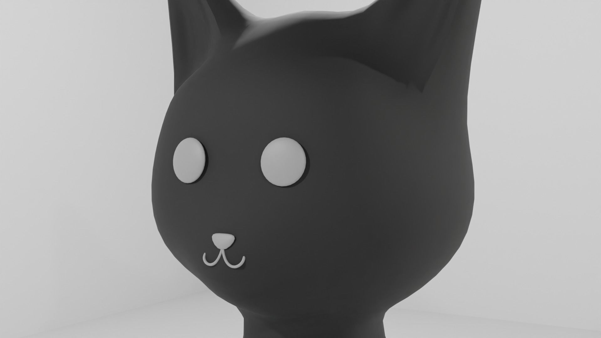Ceramic Cat Low-poly 3D model_2