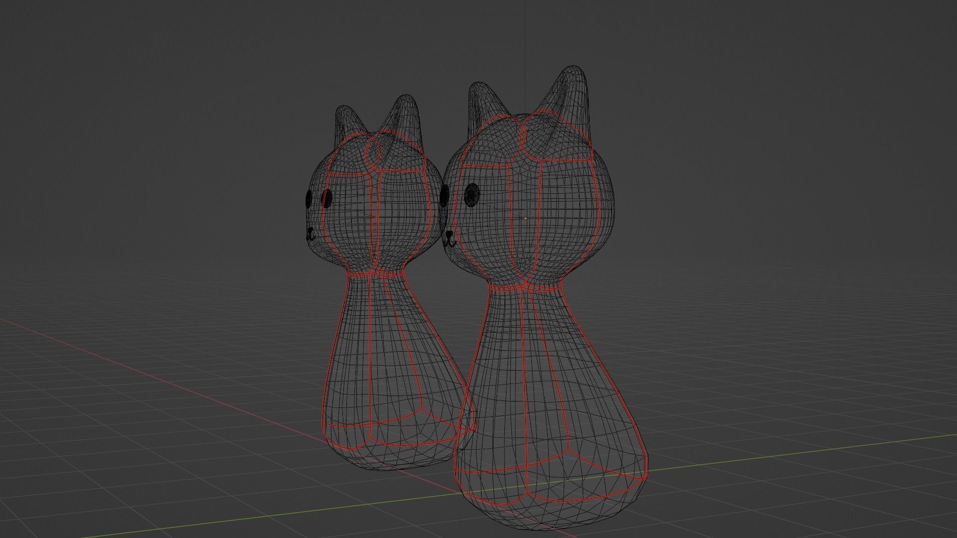 Ceramic Cat Low-poly 3D model_6