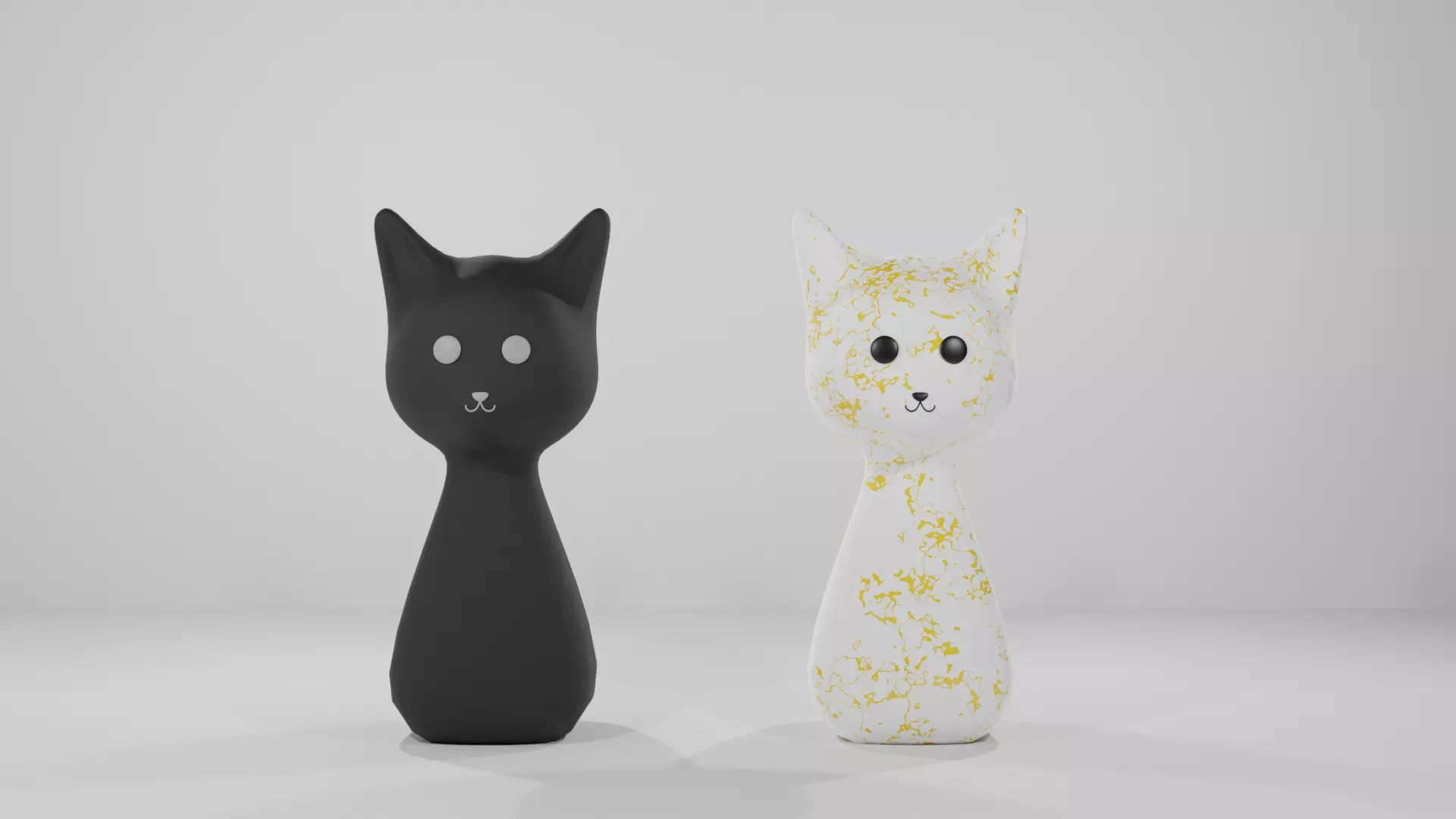 Ceramic Cat Low-poly 3D model_0