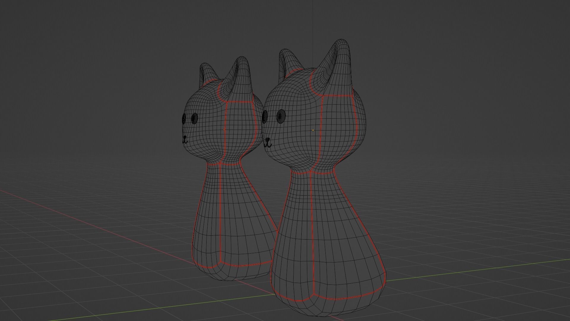 Ceramic Cat Low-poly 3D model_5