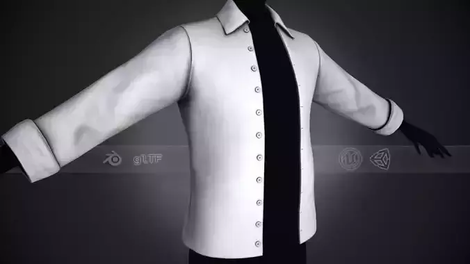 White Open Front Shirt Style 1