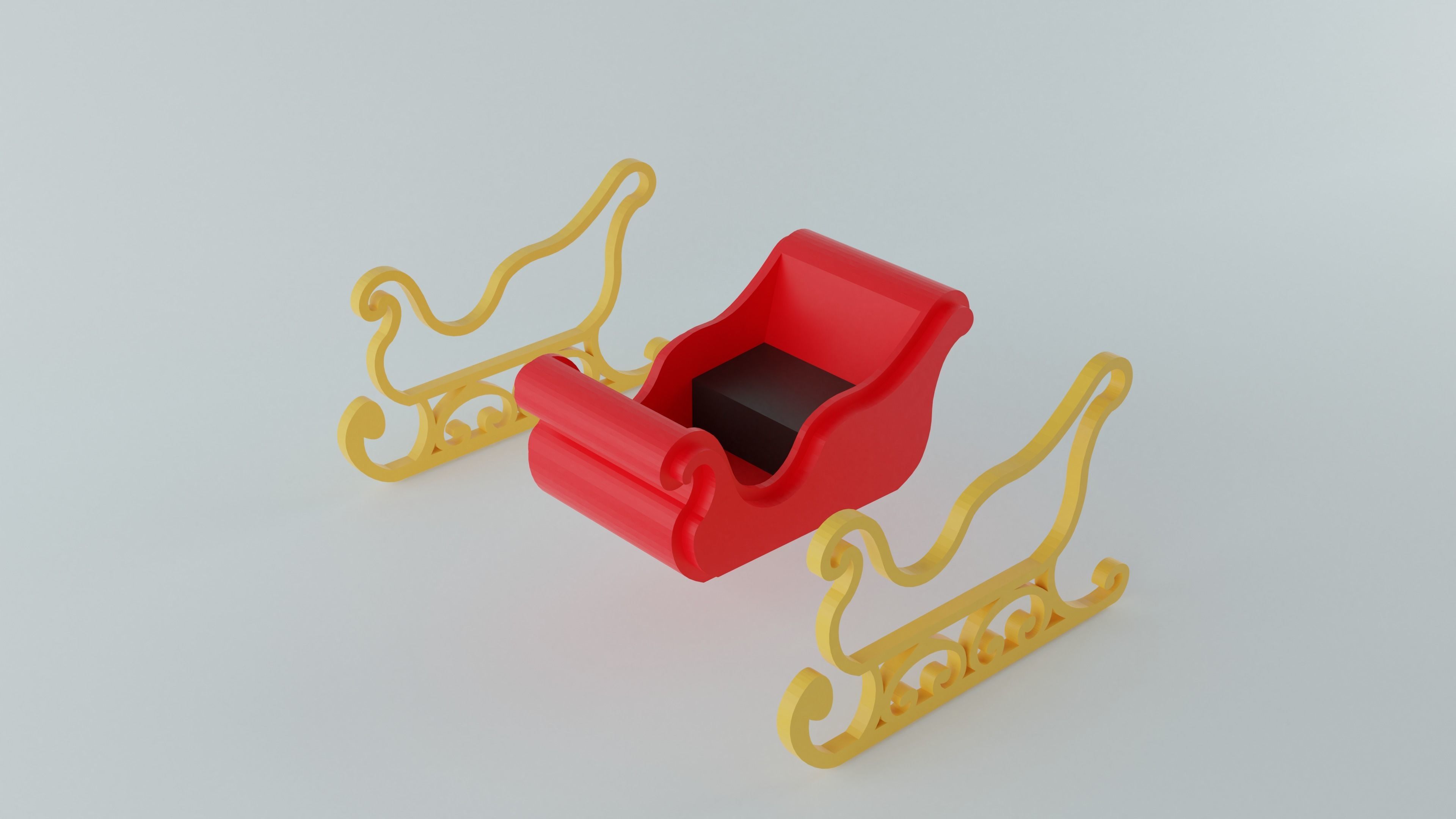 Santa Claus Sleigh 3D print model_2