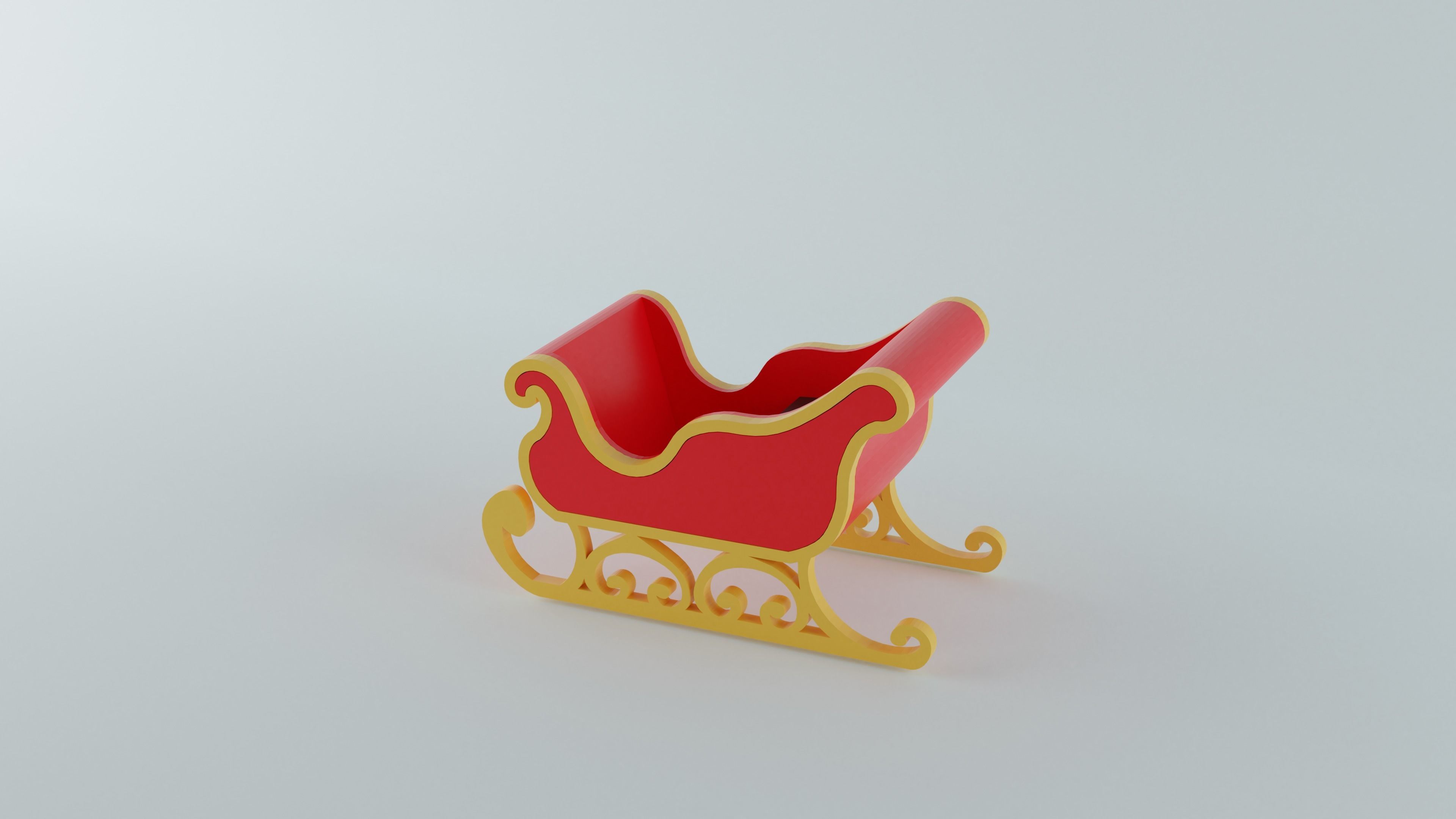 Santa Claus Sleigh 3D print model_1