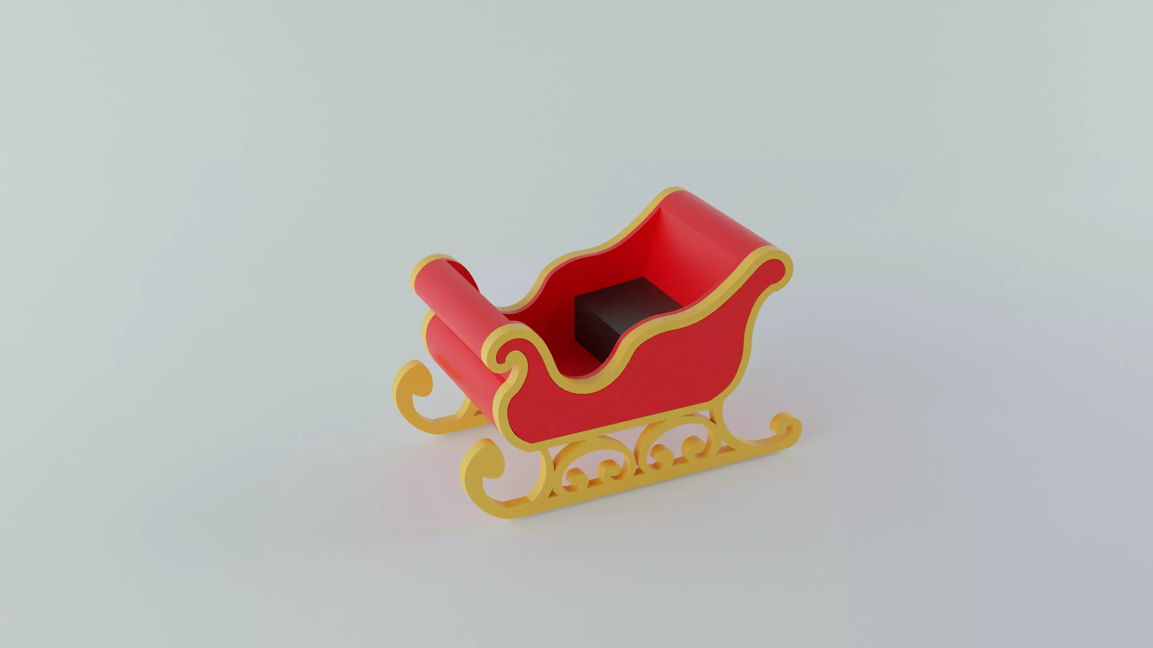 Santa Claus Sleigh 3D print model_0