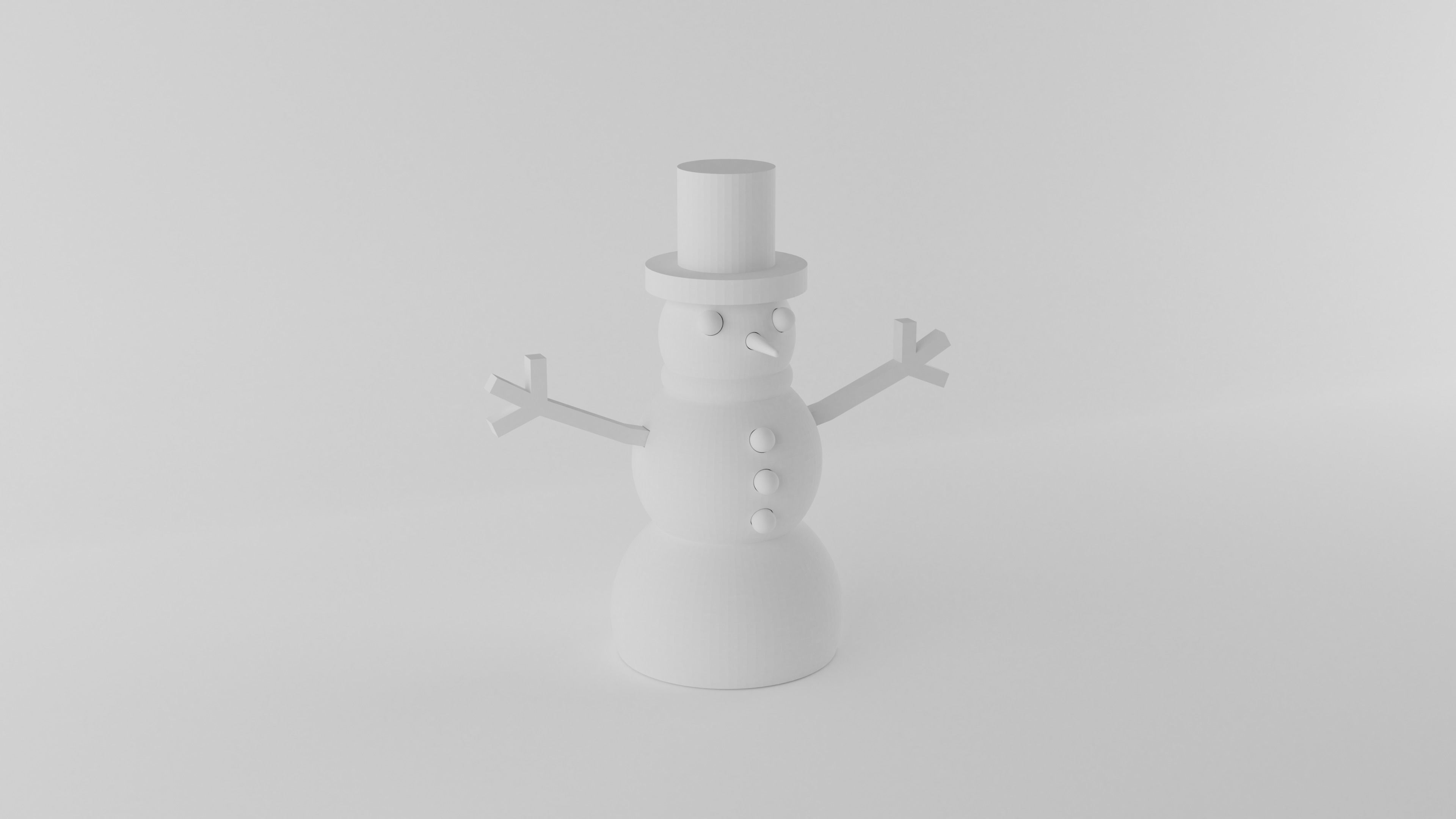 Snowman 3D print model_2