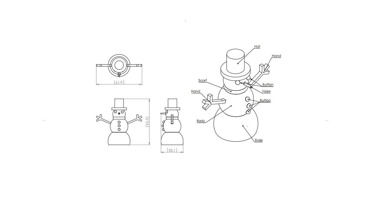 Snowman 3D print model_4