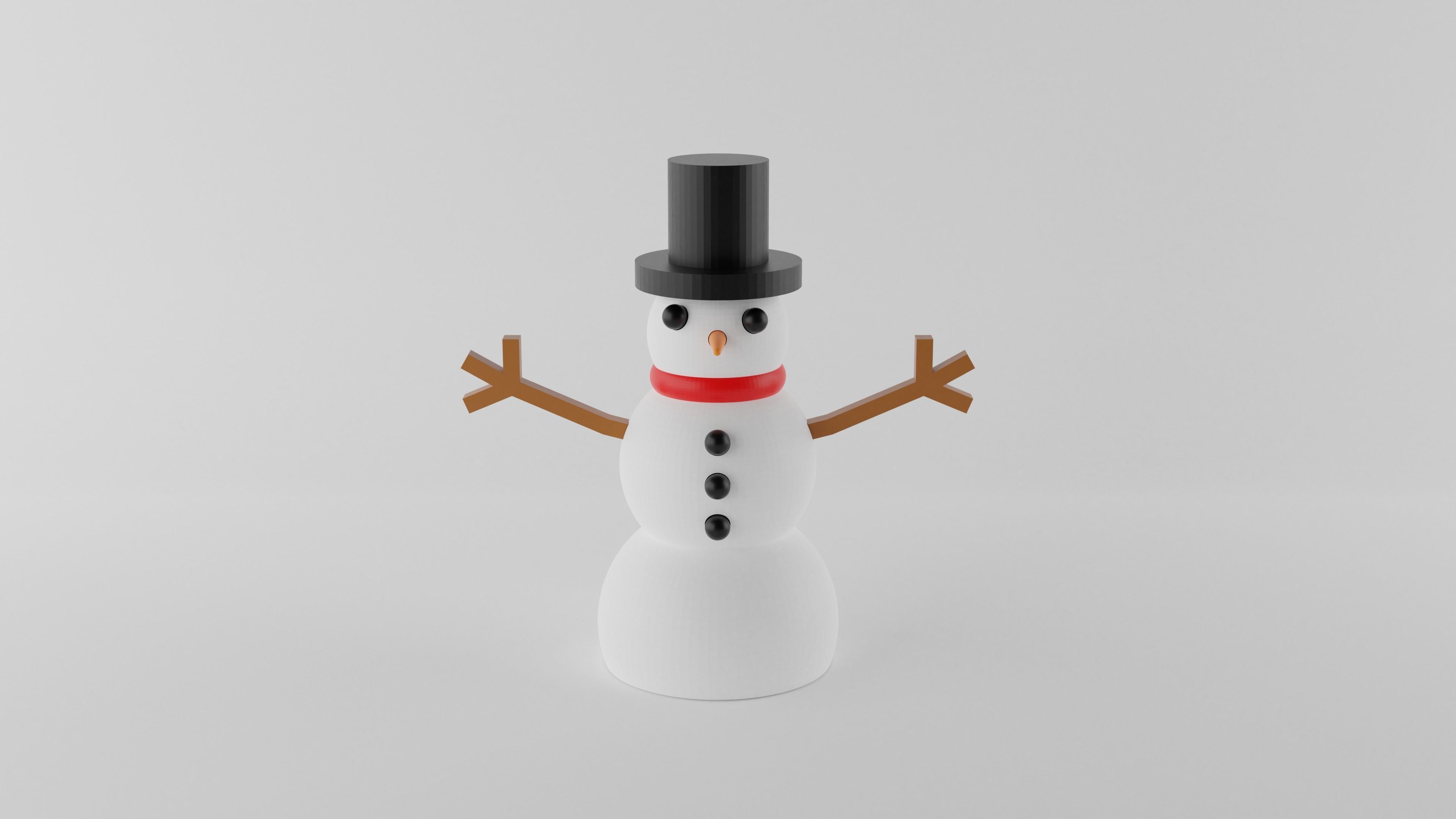 Snowman 3D print model_1