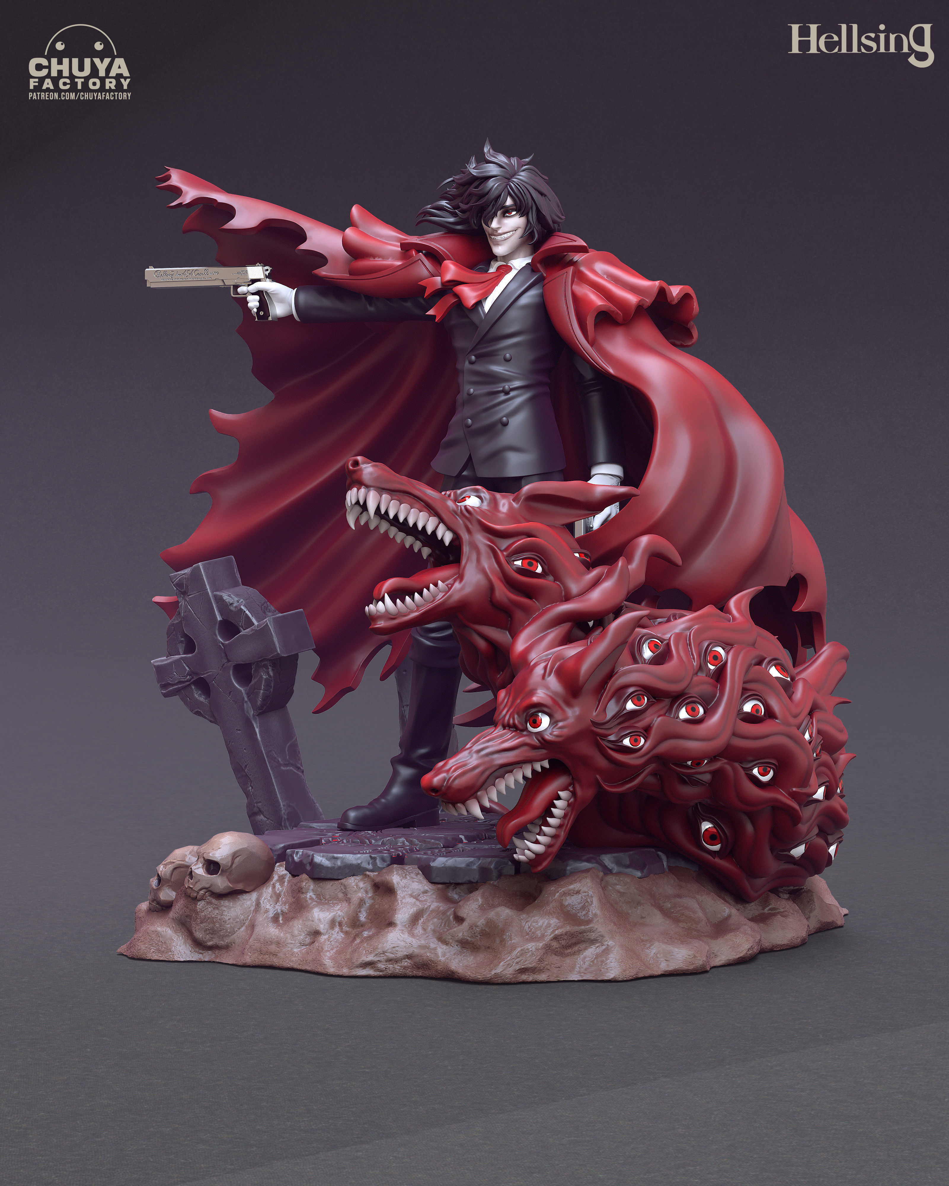 Alucard action figure with cape 3D print model_4