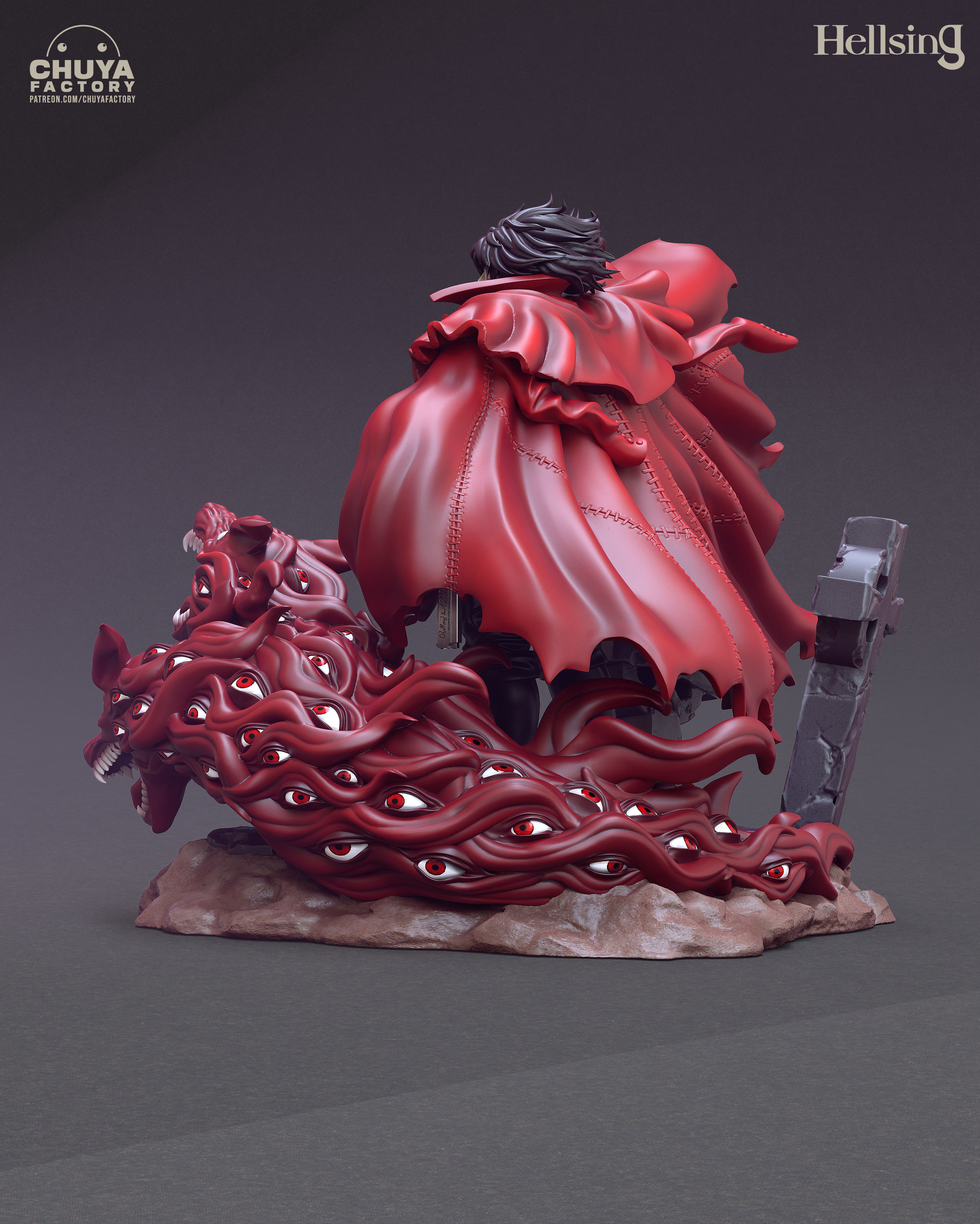 Alucard action figure with cape 3D print model_3