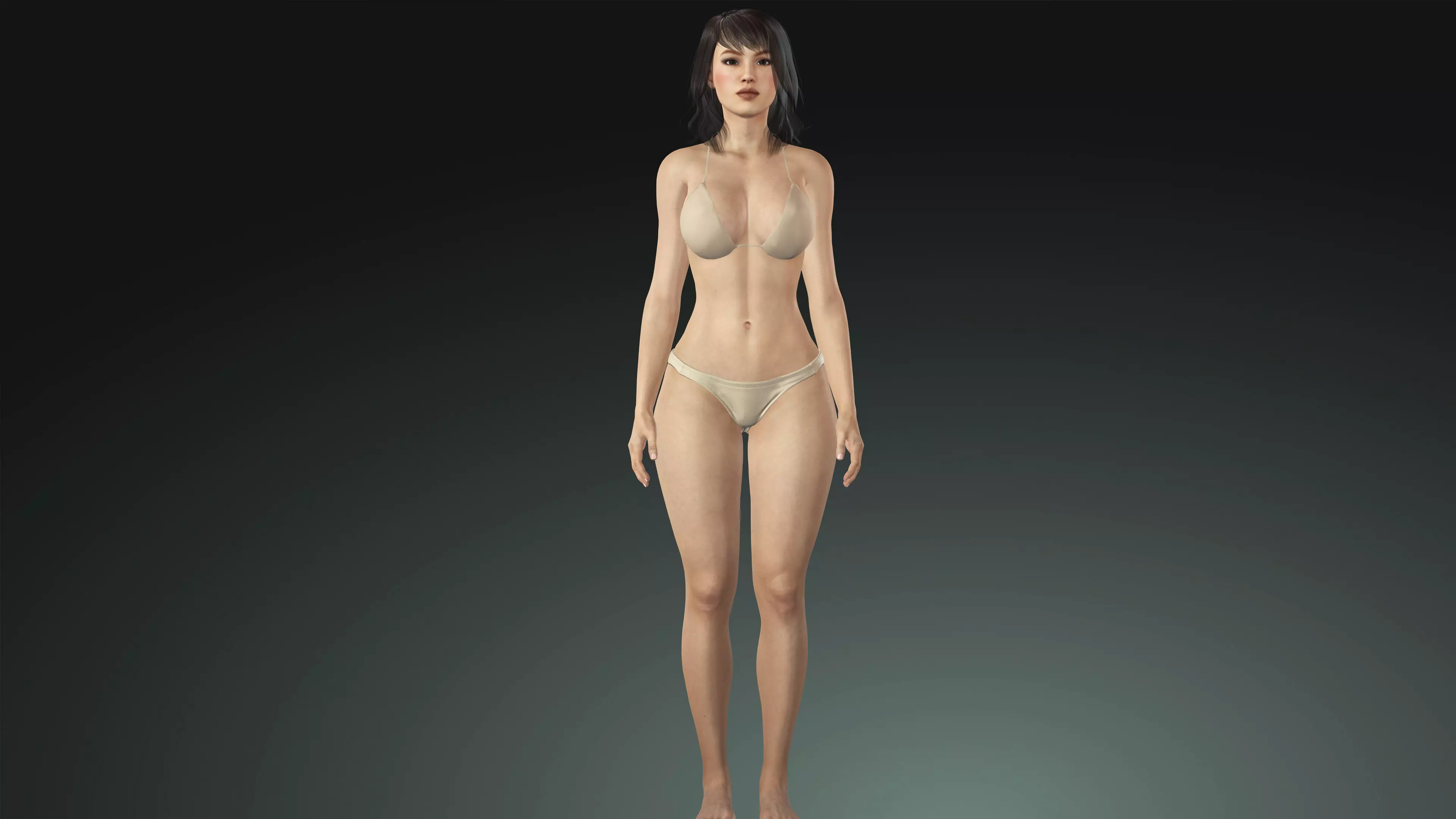 Bikini Realistic Female Model Character  Low-poly 3D model_0
