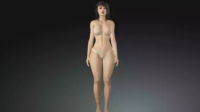 Bikini Realistic Female Model Character  Low-poly 3D model