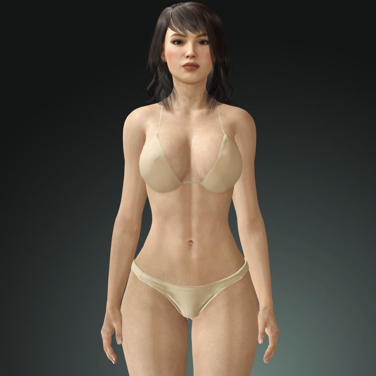 Bikini Realistic Female Model Character  Low-poly 3D model_5
