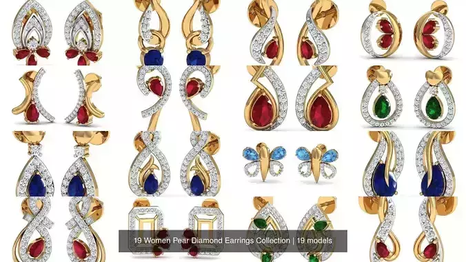 19 Women Pear Diamond Earrings Collection 