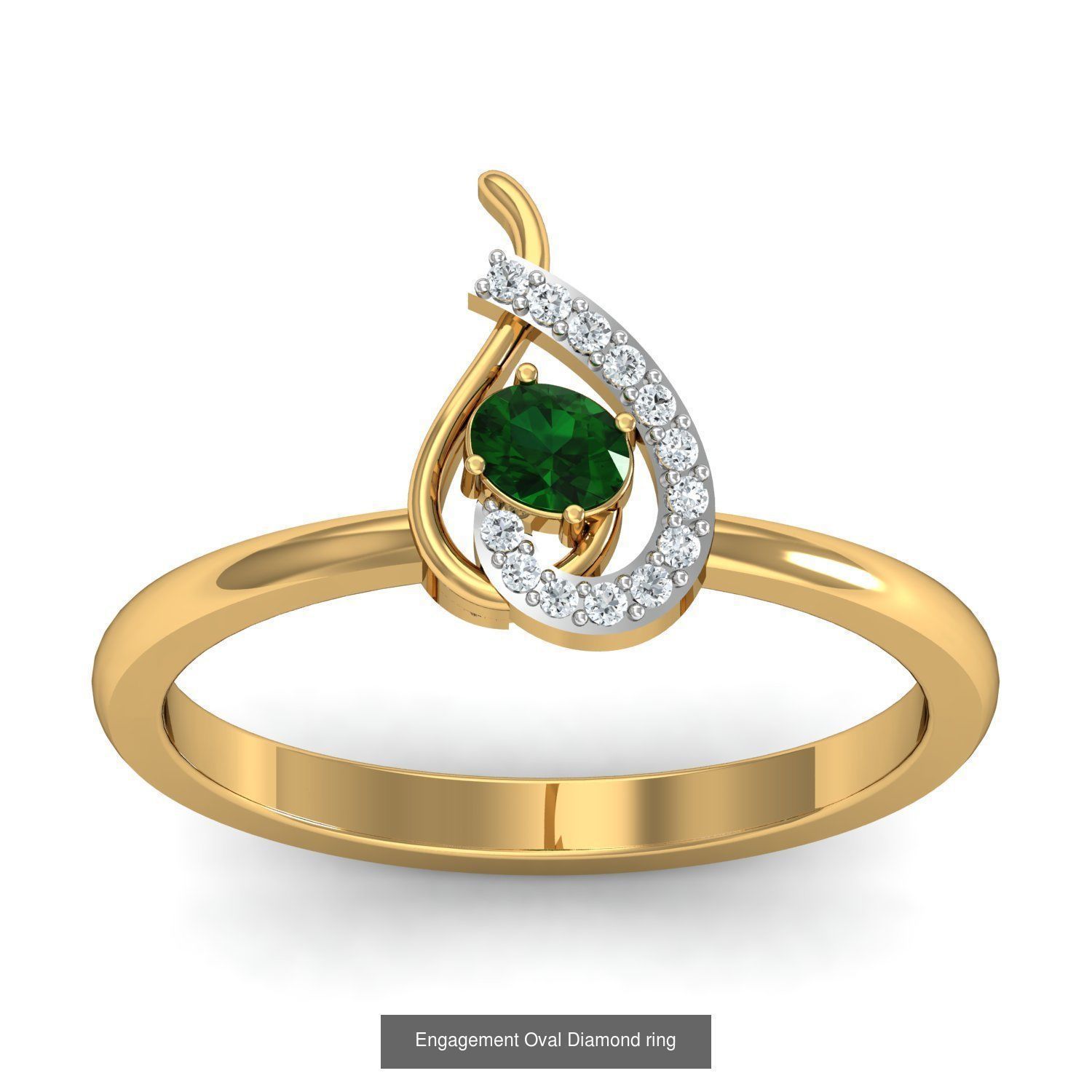 13 Women Oval Diamond Rings 3dm STL OBJ FBX Details Collection _5