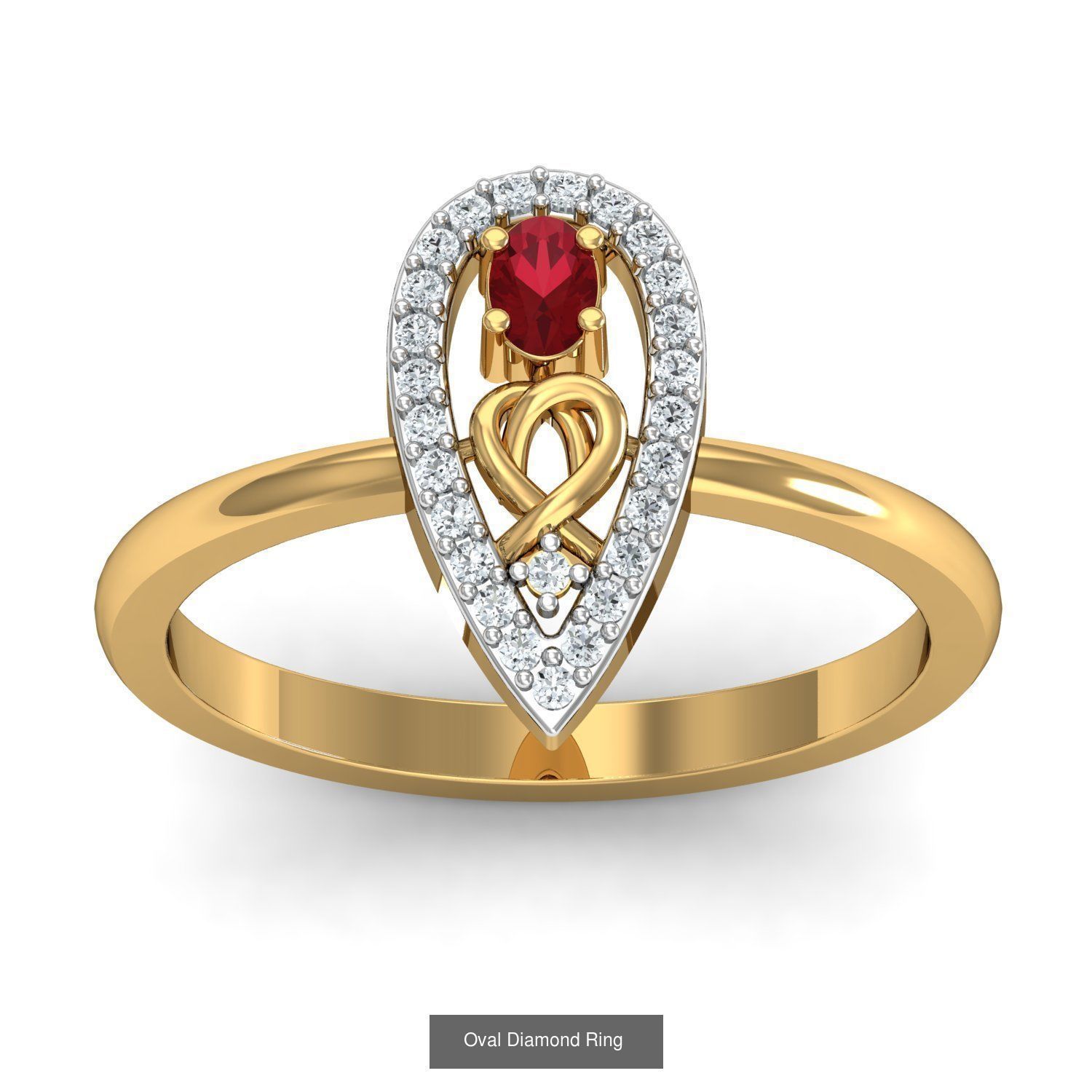 13 Women Oval Diamond Rings 3dm STL OBJ FBX Details Collection _7