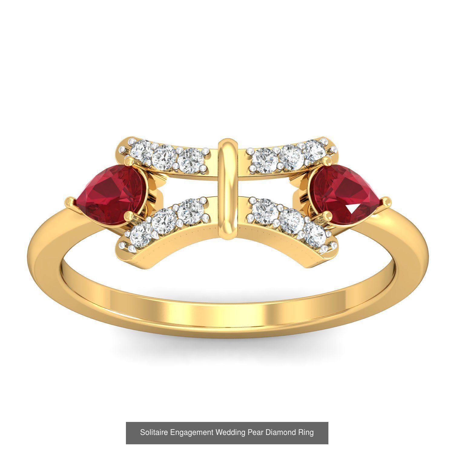 23 Women Pear Diamond Rings 3dm STL OBJ FBX Details Collection _19