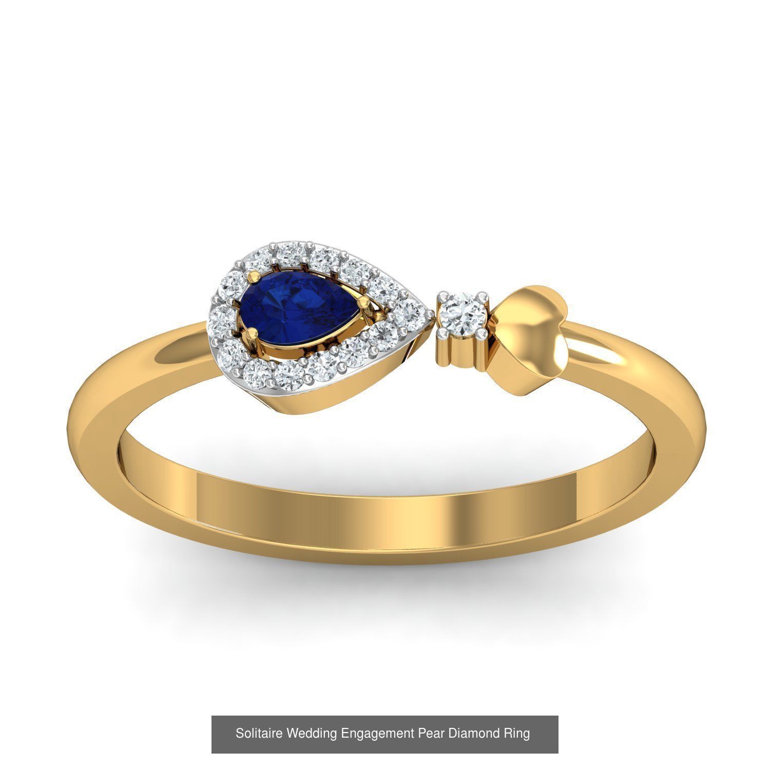 23 Women Pear Diamond Rings 3dm STL OBJ FBX Details Collection _22