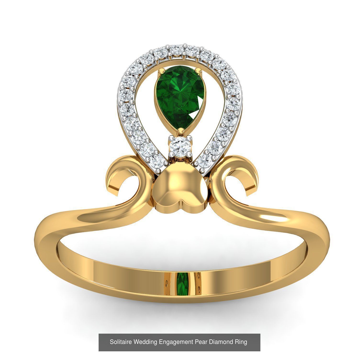 23 Women Pear Diamond Rings 3dm STL OBJ FBX Details Collection _20