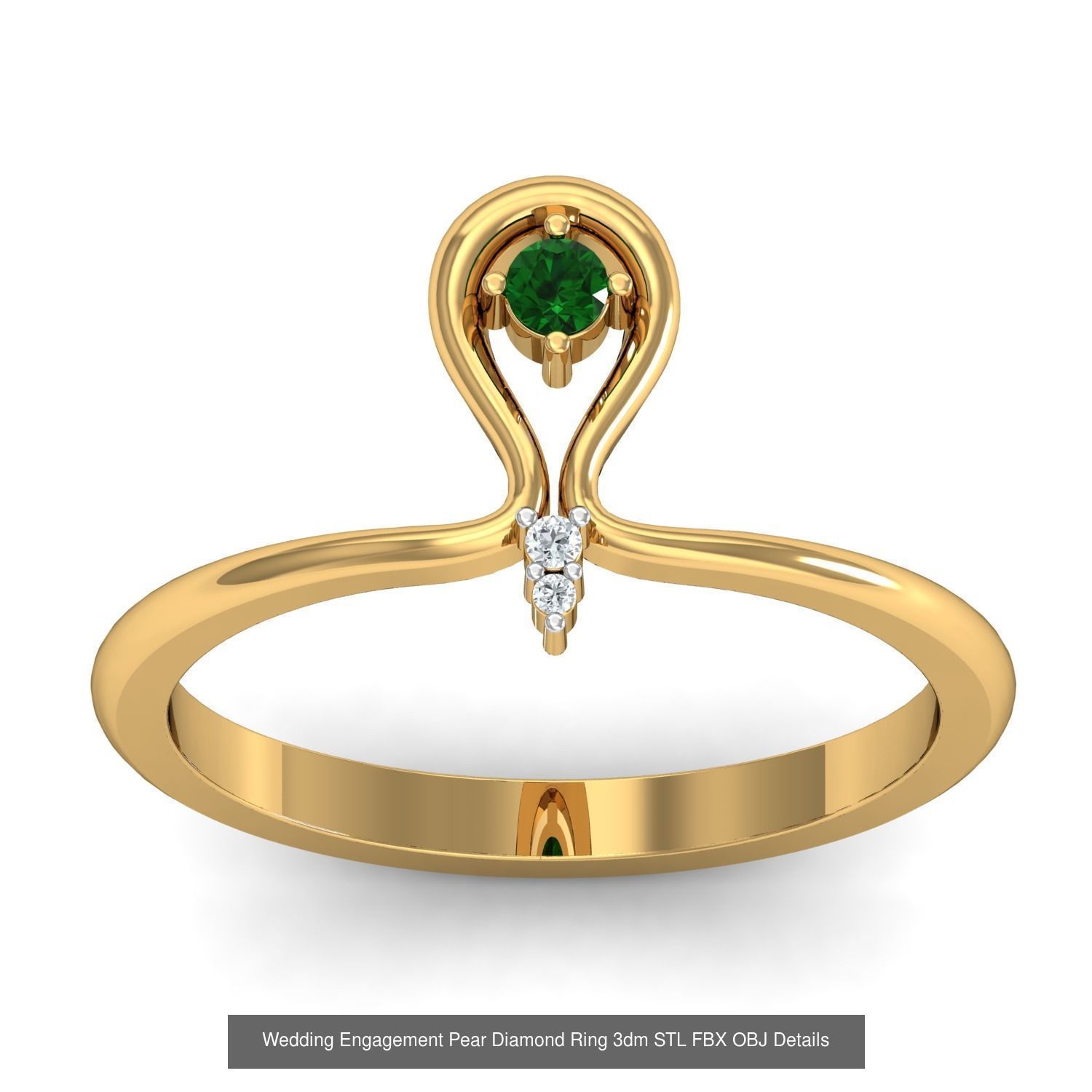 23 Women Pear Diamond Rings 3dm STL OBJ FBX Details Collection _6