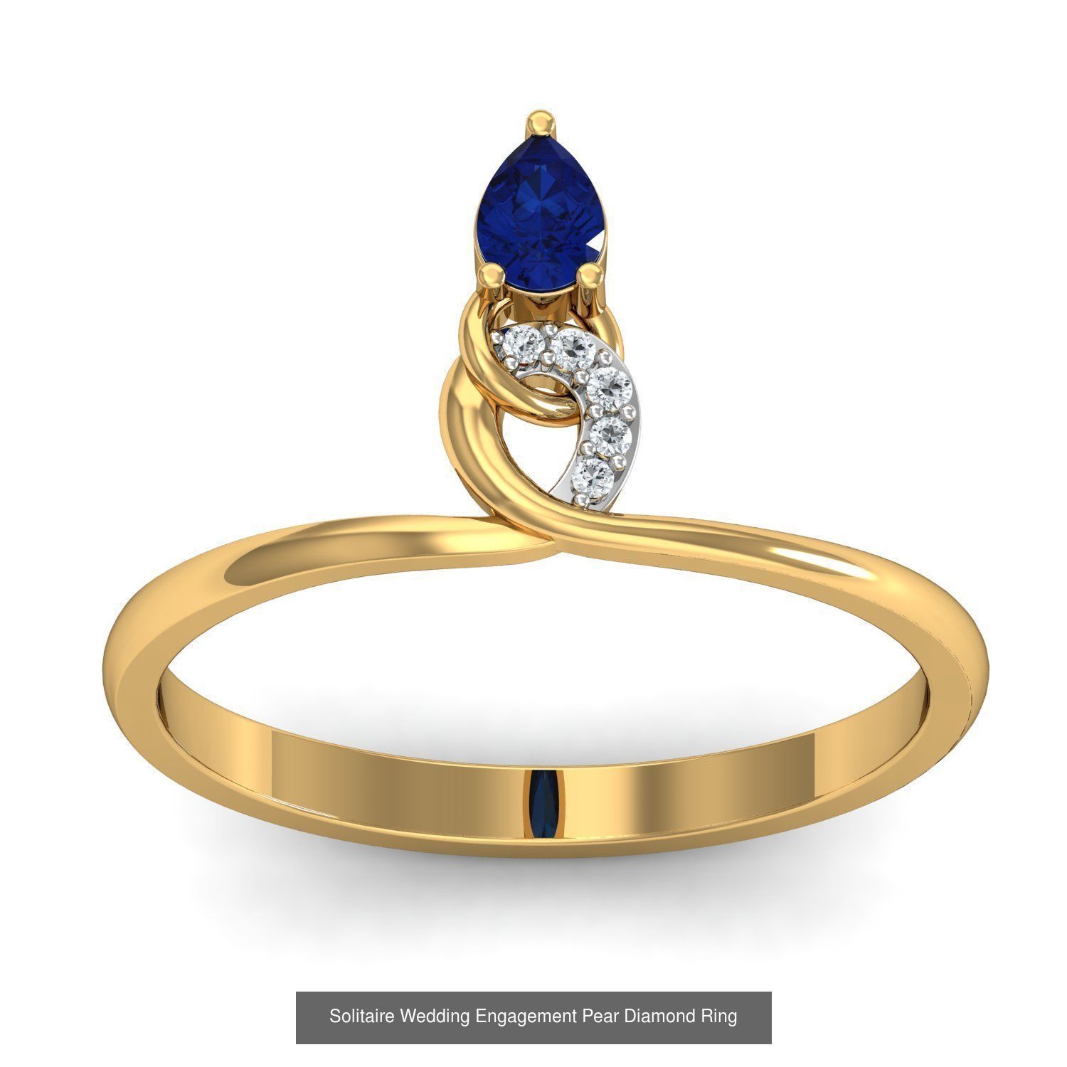 23 Women Pear Diamond Rings 3dm STL OBJ FBX Details Collection _8