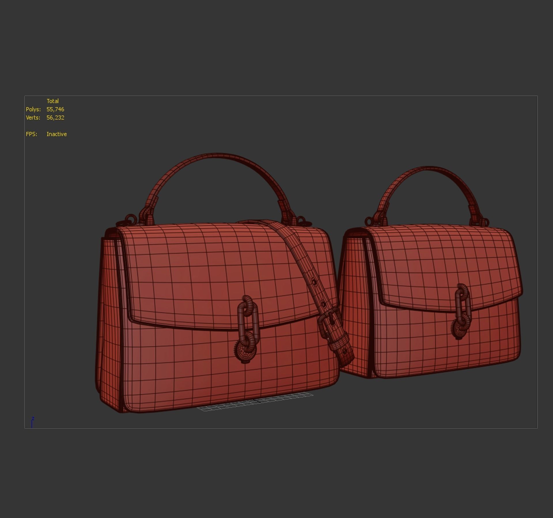 bag- handbag Low-poly 3D model_8