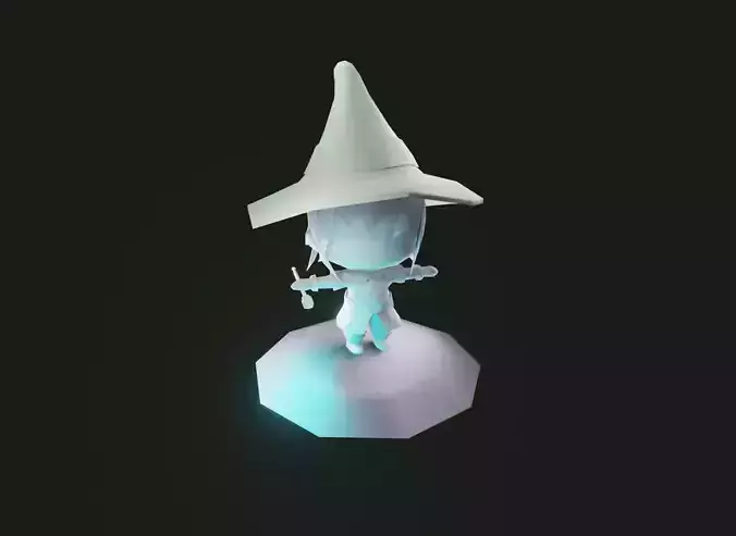 Mage Chibi Rigged Base Mesh 3D Model Low-poly 3D model