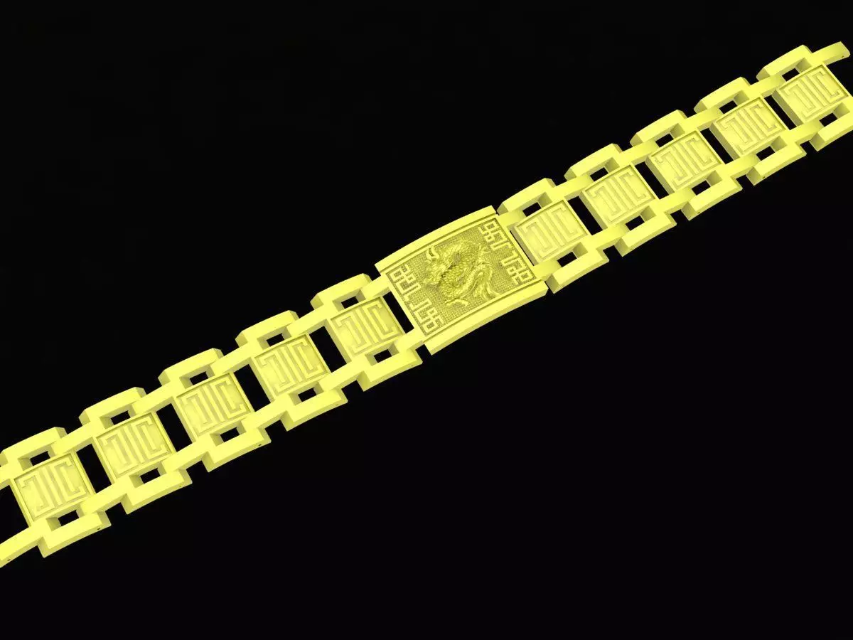 Luxury Men Link Bracelet with Center Plate 3D Model 4130 3D print model