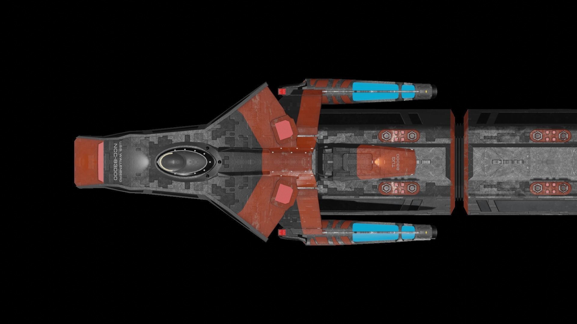 Star Trek Wallenberg-Class Starship Low-poly 3D model_5