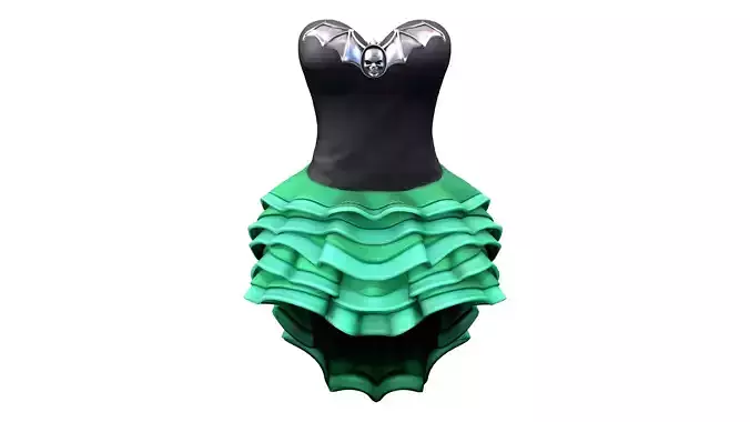 Bustier Ruffled Flamenco Spanish Skirt Dress