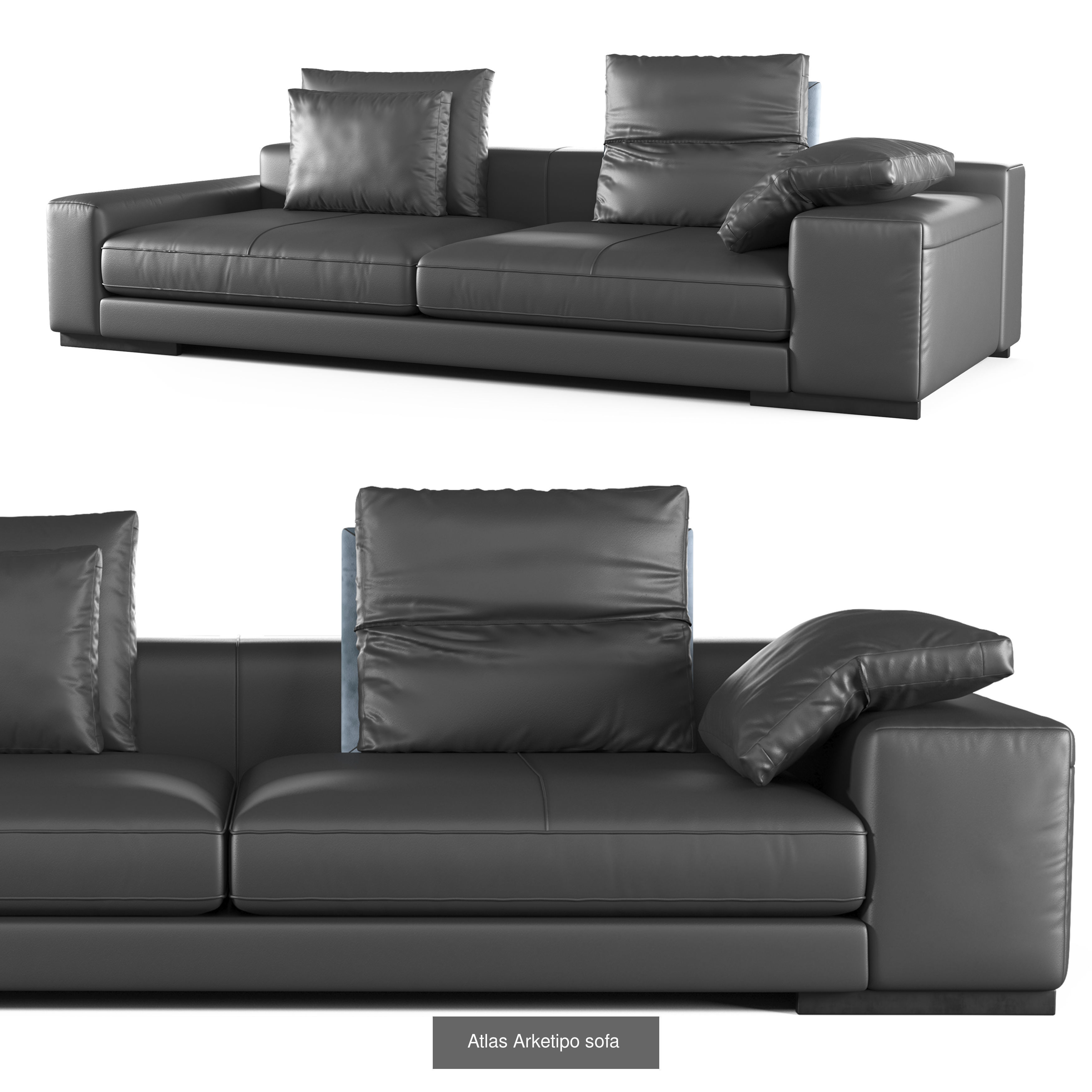 Sofa collection 3d model with pillows and blankets _6