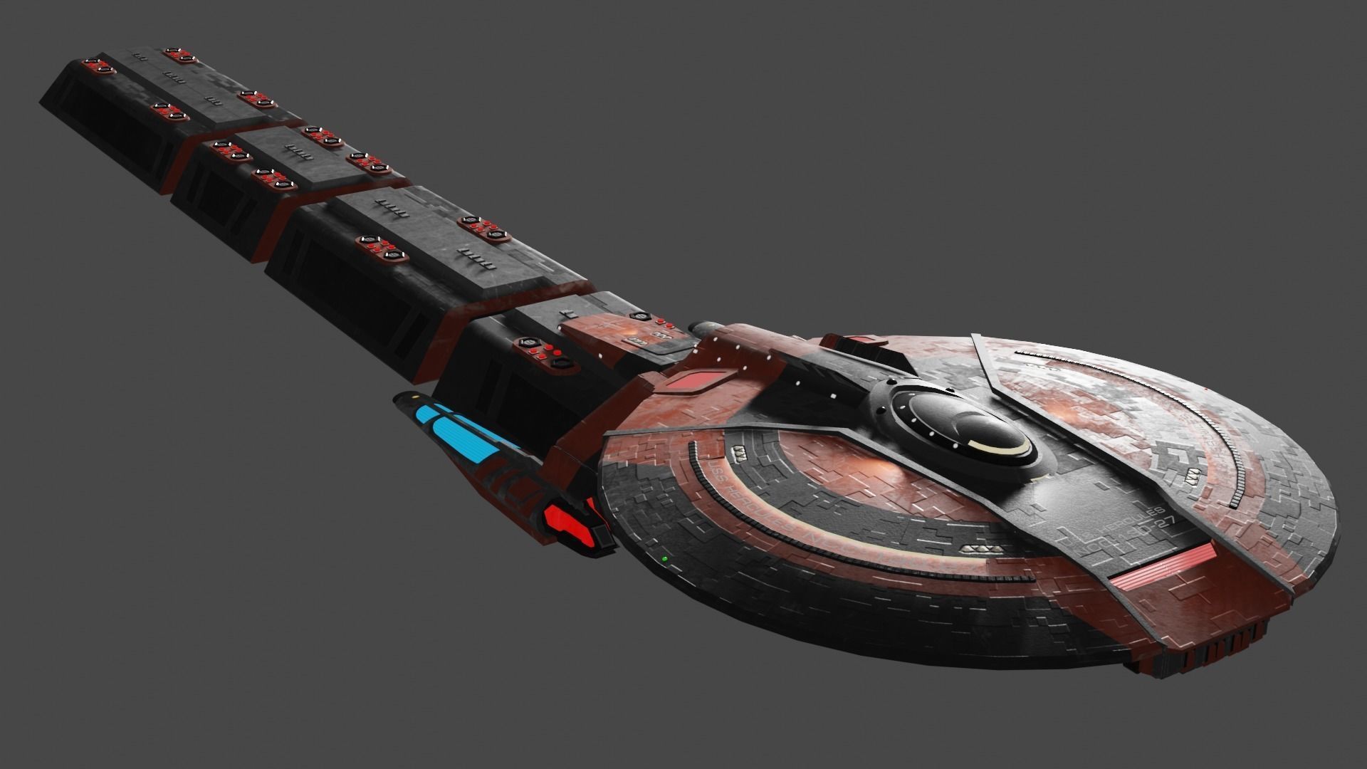 Star Trek Sampson-Class Starship Low-poly 3D model_6