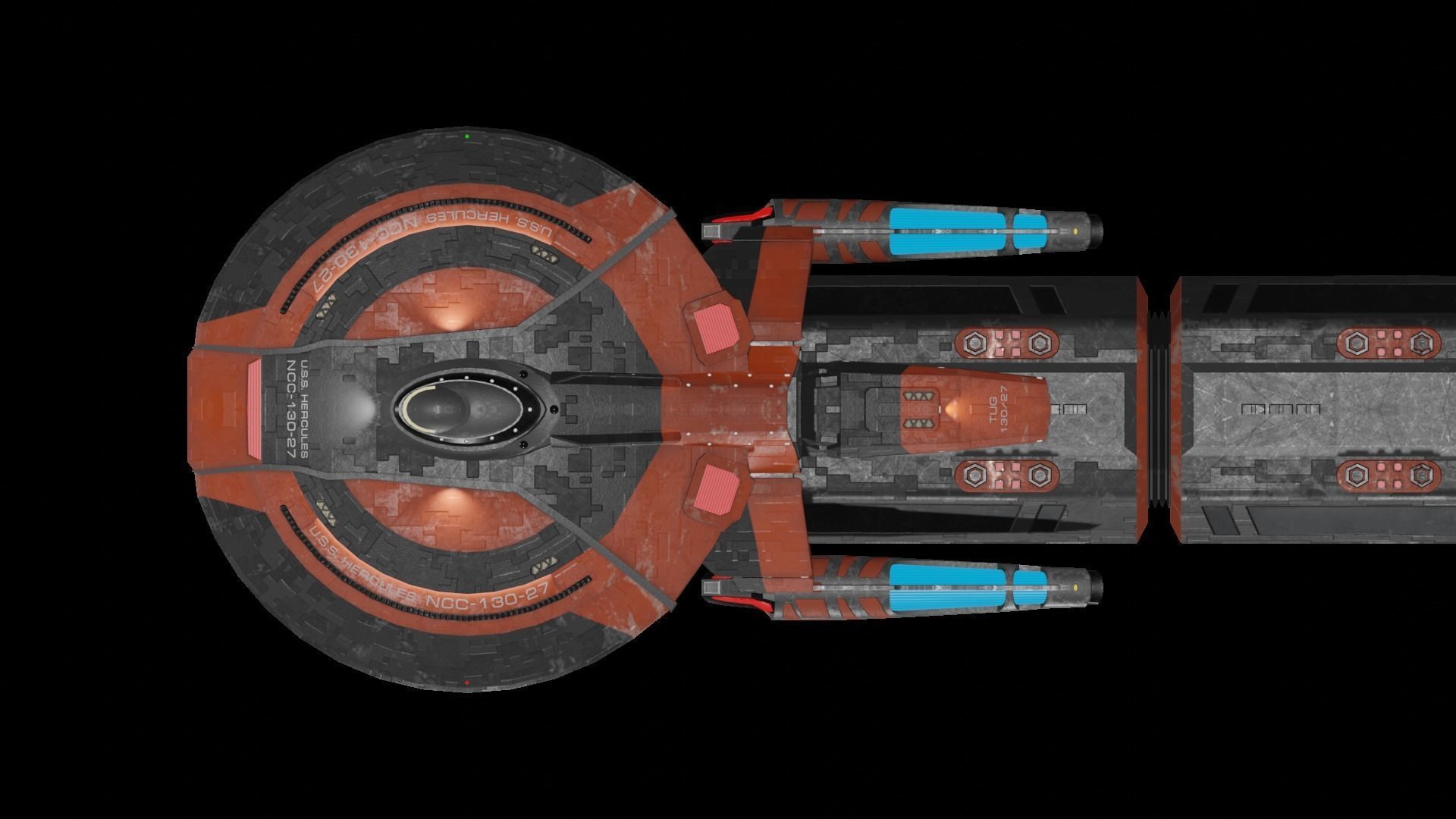 Star Trek Sampson-Class Starship Low-poly 3D model_5