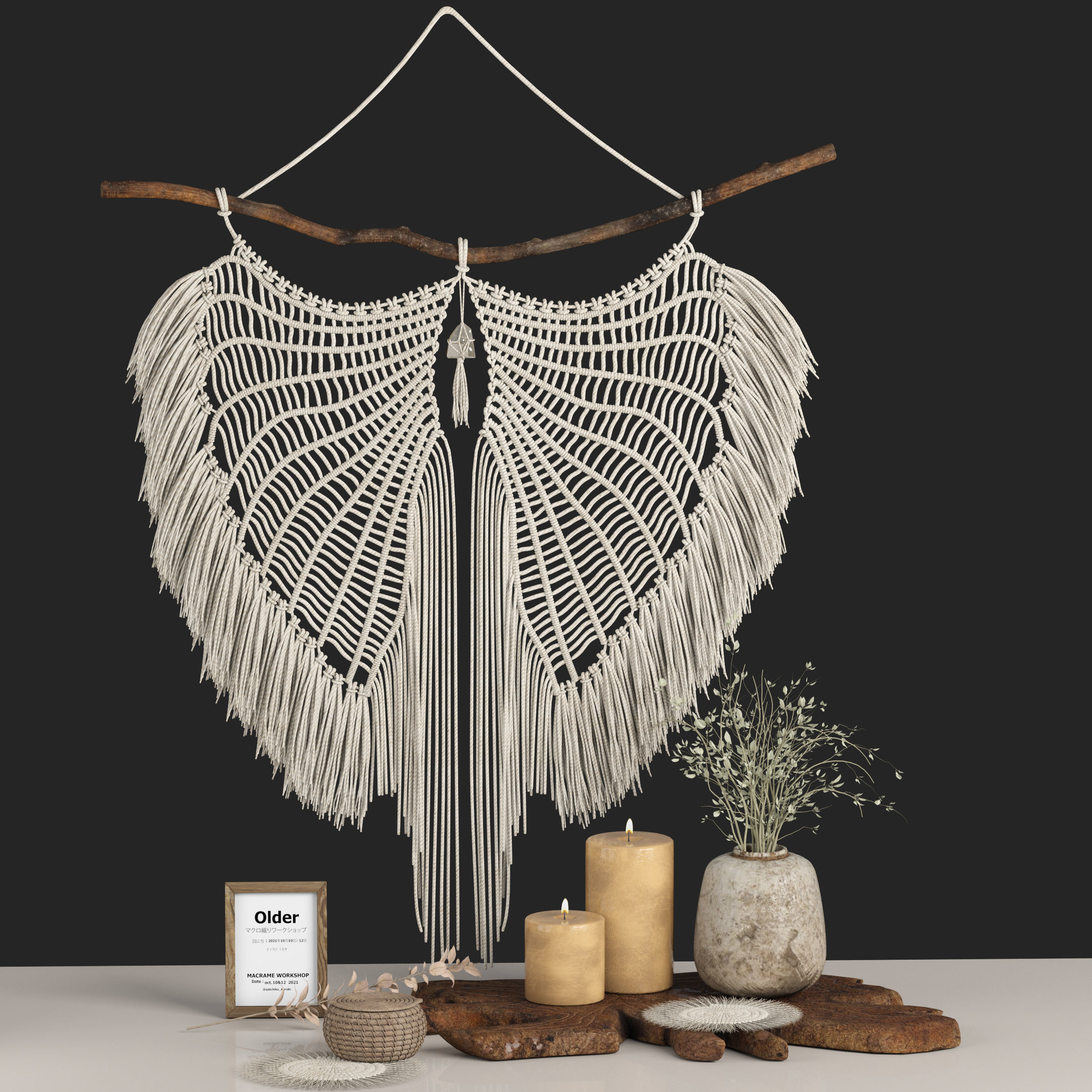 macrame decor set 08 3D model_4