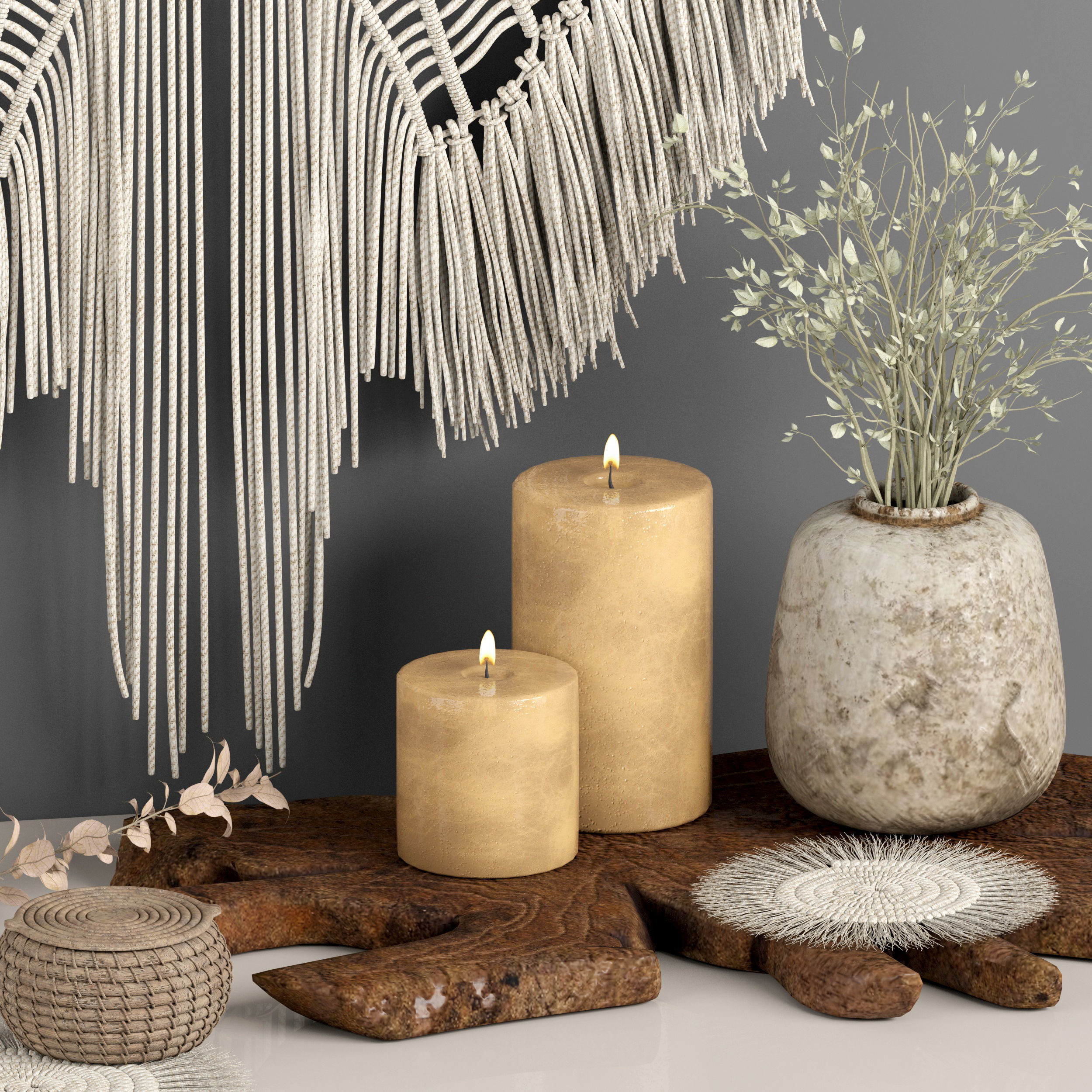 macrame decor set 08 3D model_2