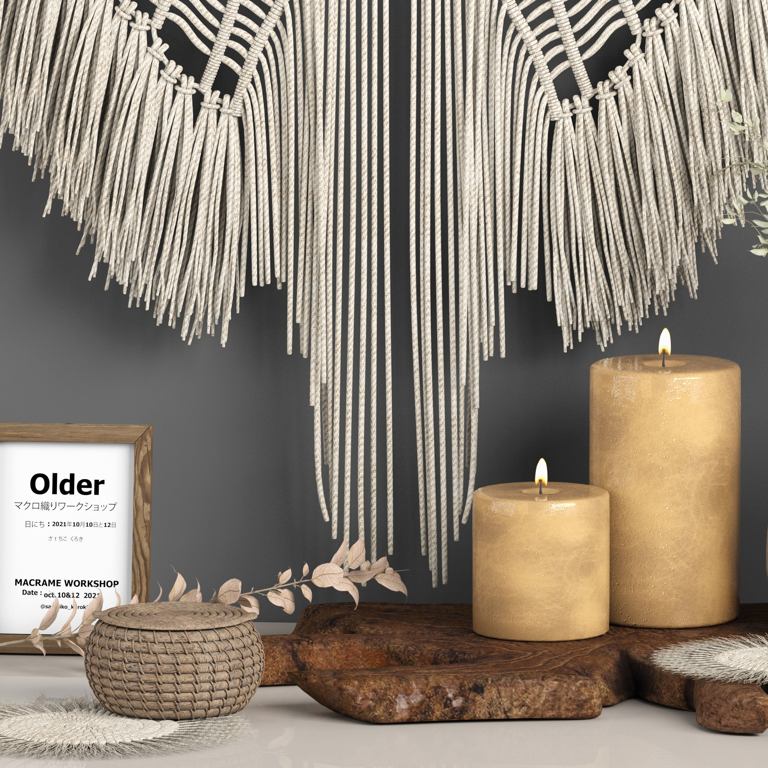 macrame decor set 08 3D model_6