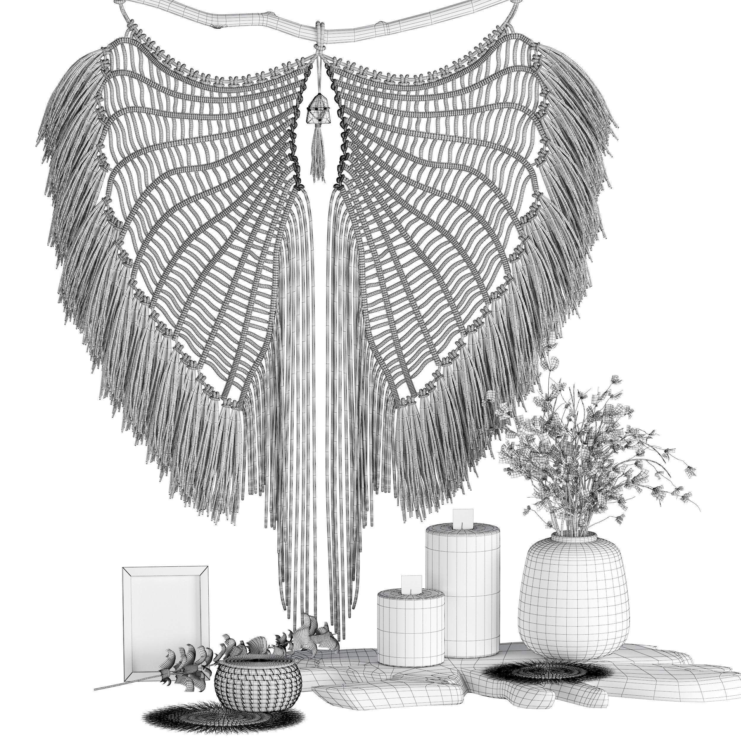 macrame decor set 08 3D model_5