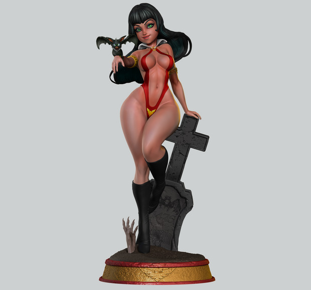 vampirella statue of woman holding coca cola bottle 3D print model_2