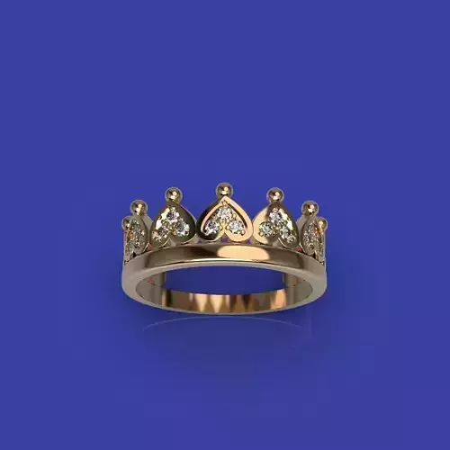 Designer crown ring with diamonds 