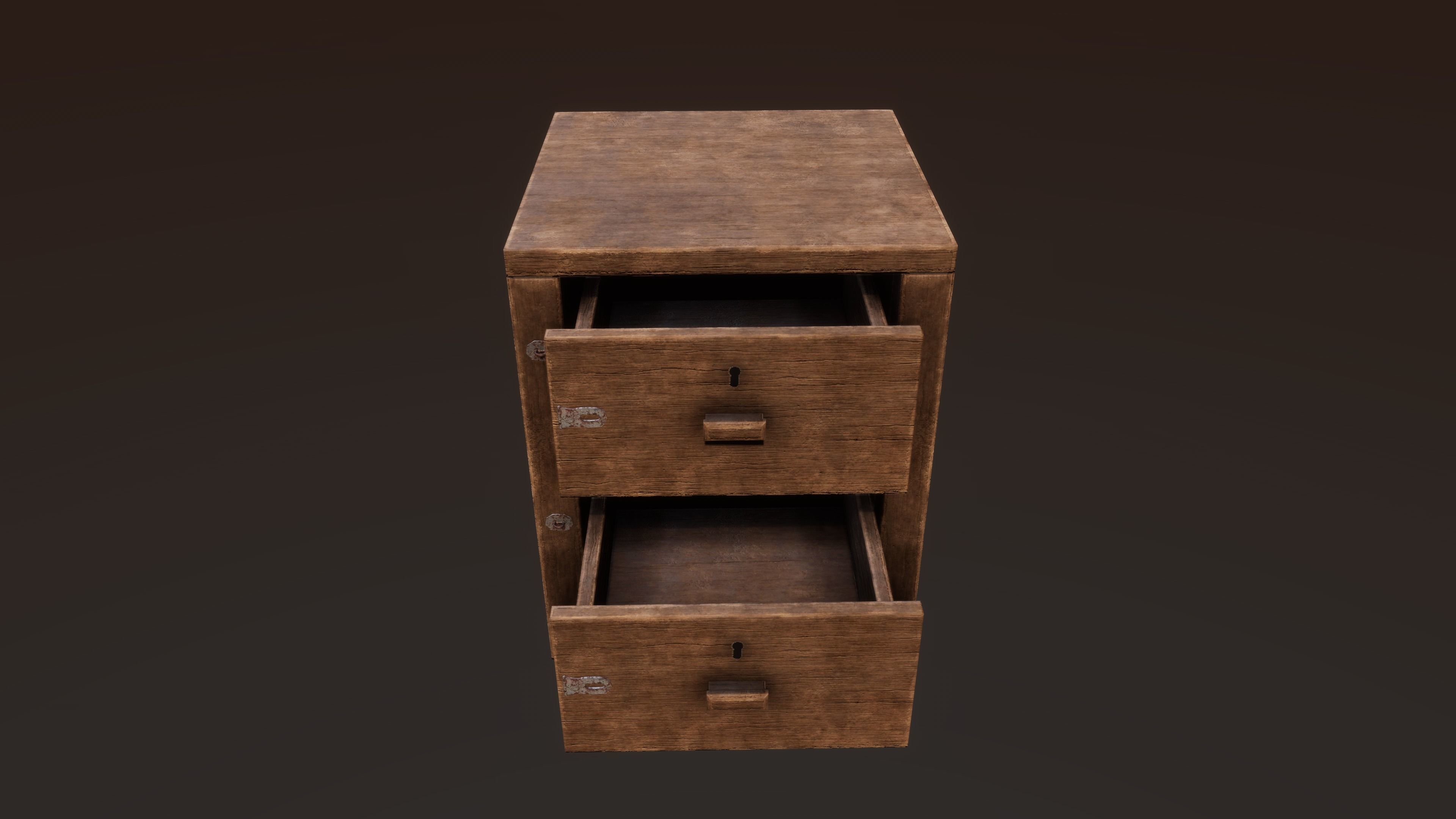 Old Furniture Game Ready Asset Low-poly 3D model_7