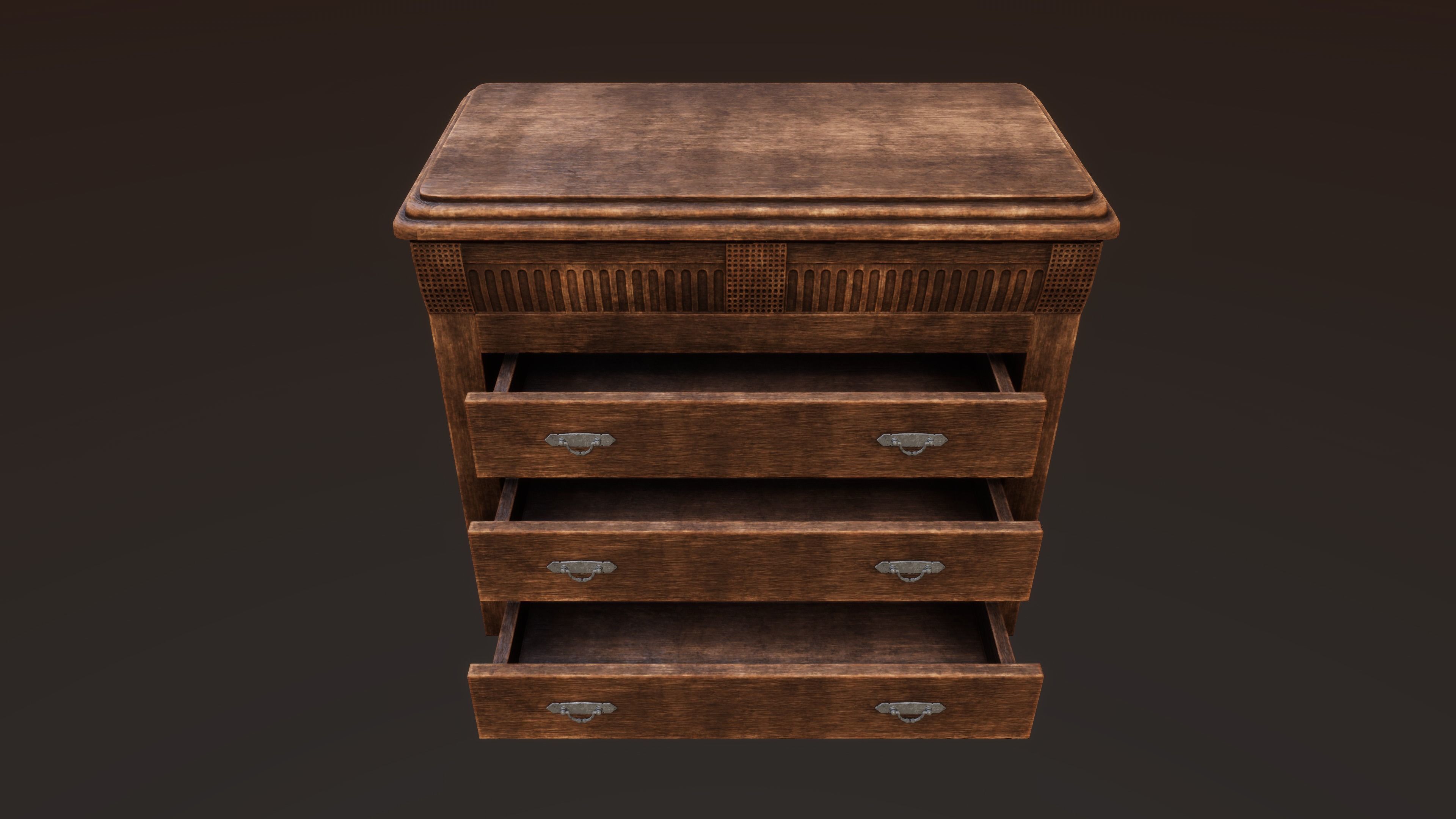 Old Furniture Game Ready Asset Low-poly 3D model_10